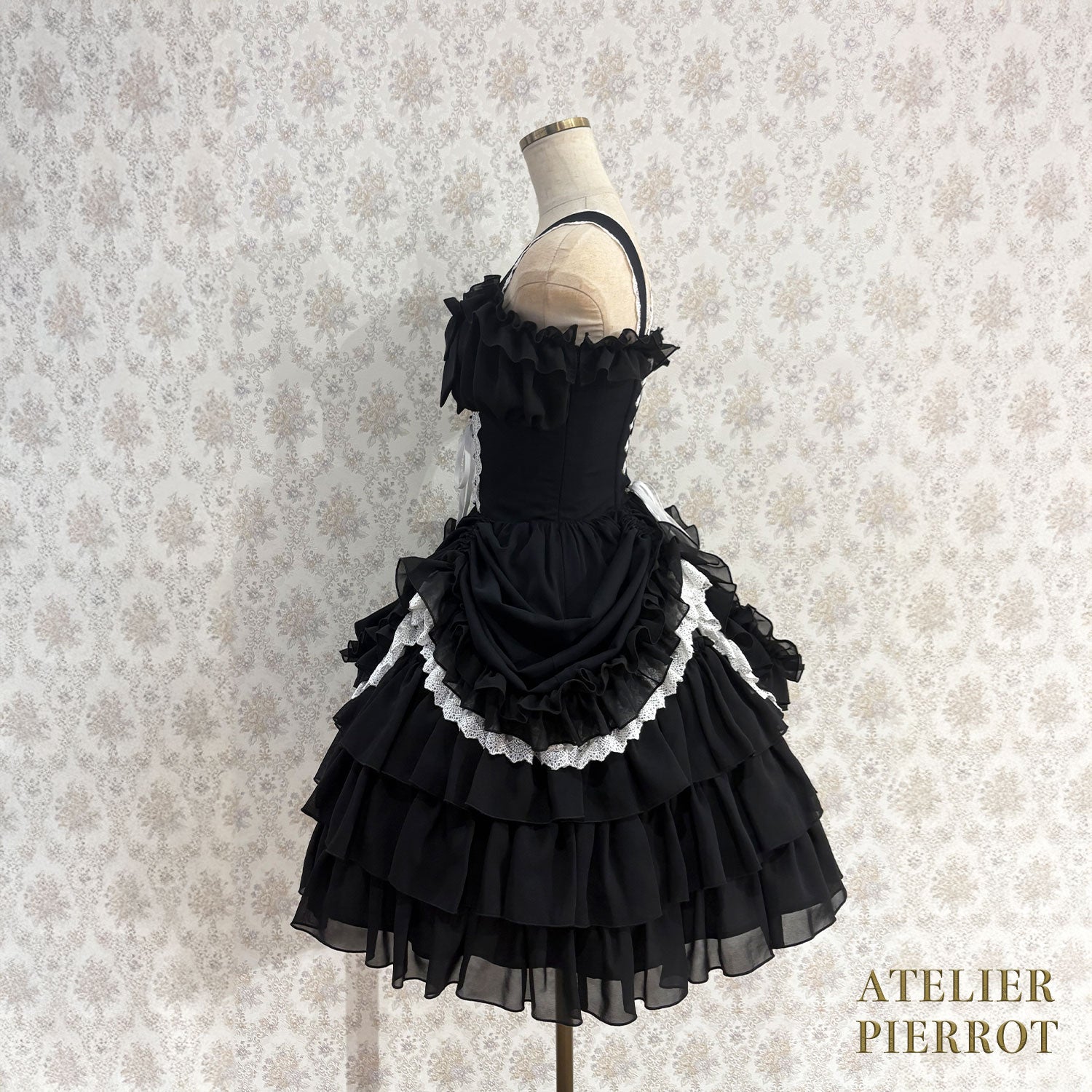 【ATELIER PIERROT】 Eternal Waltz Jumper Skirt ホワイト/ボルドー/パープル/ネイビー/ブラック×ホワイト/ブラック
