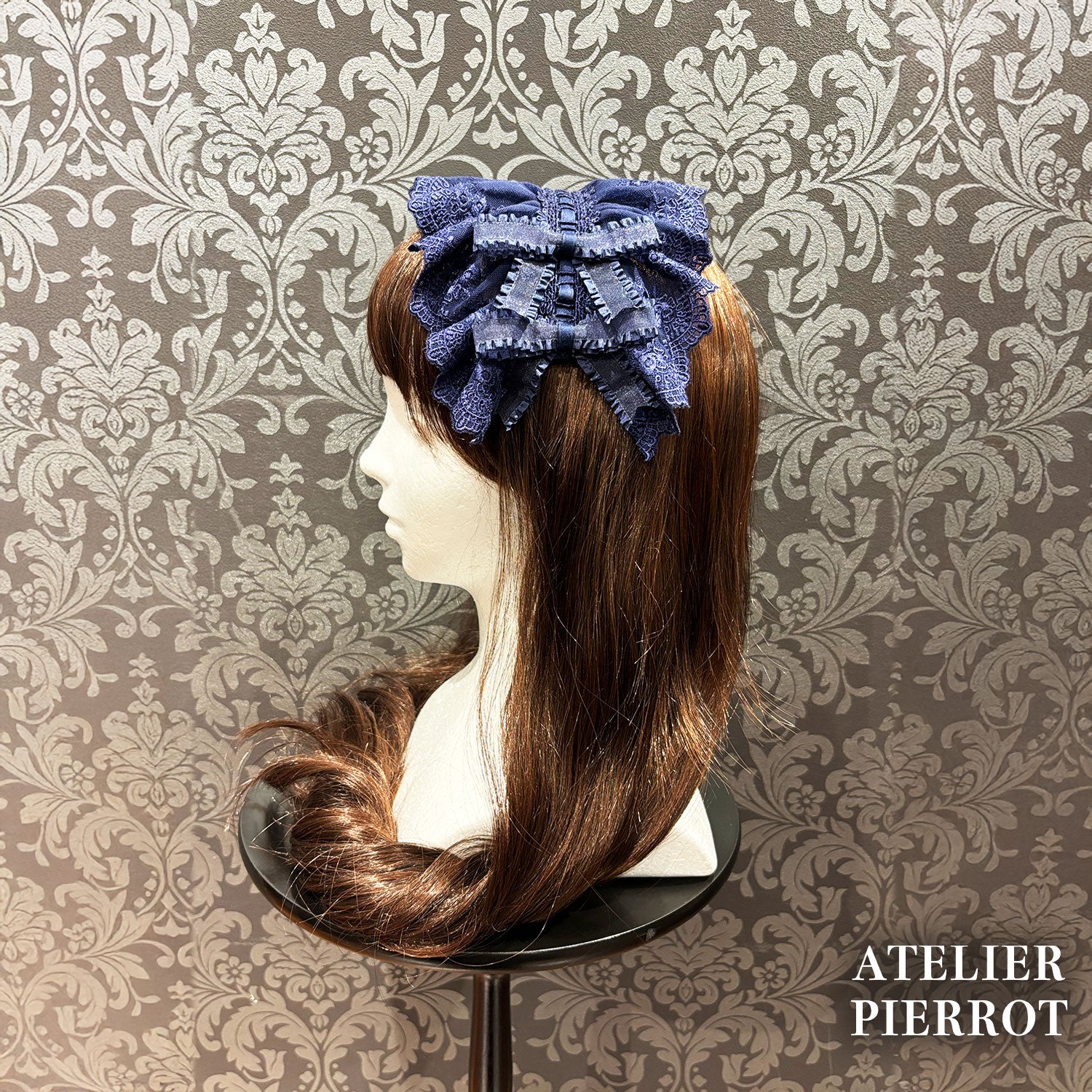【ATELIER PIERROT】 Mystic Ribbon Lattice HeadDress アイボリー/ ボルドー/ネイビー/ブラック