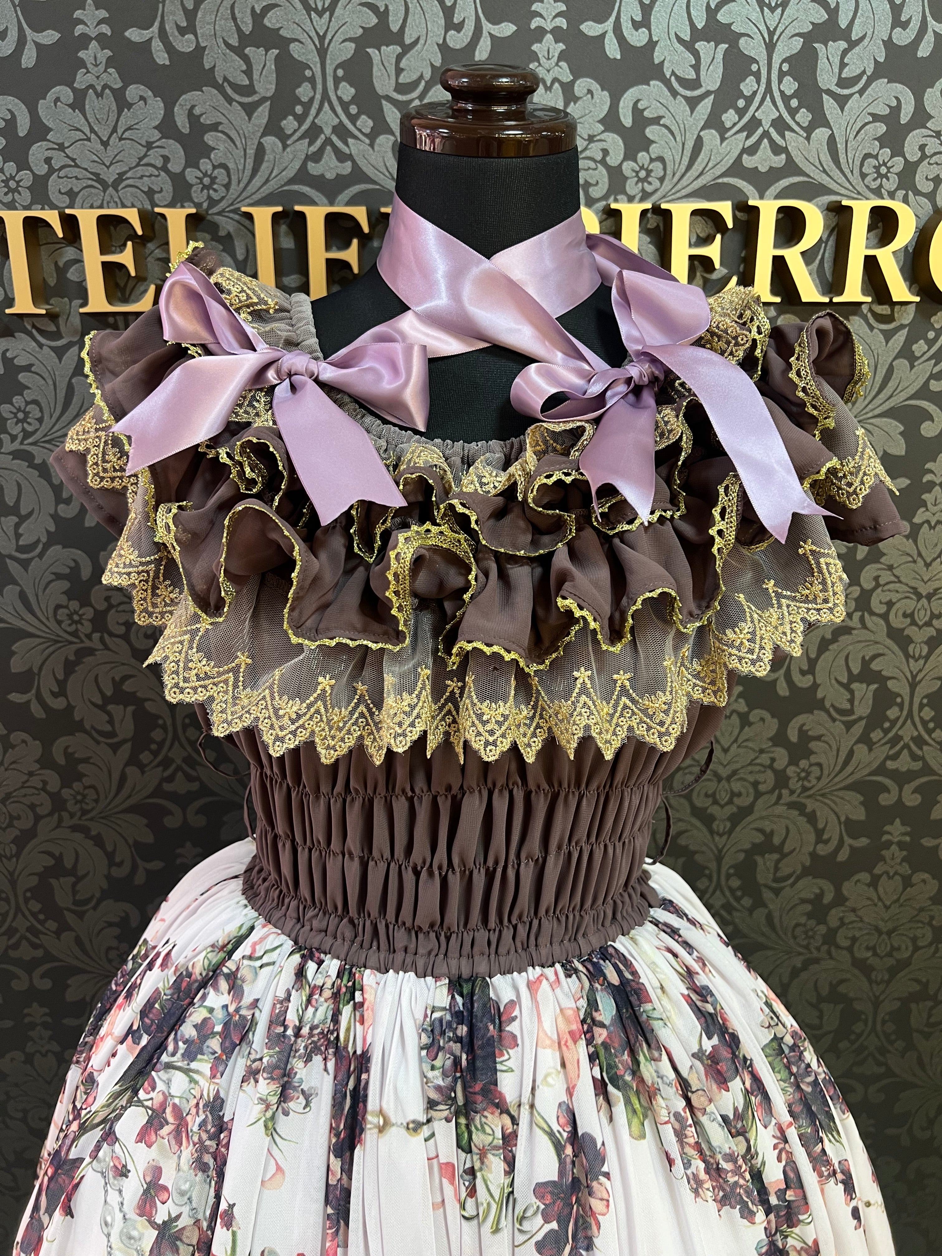 【Triple fortune】トリプルフォーチュン すみれ柄ワンピース