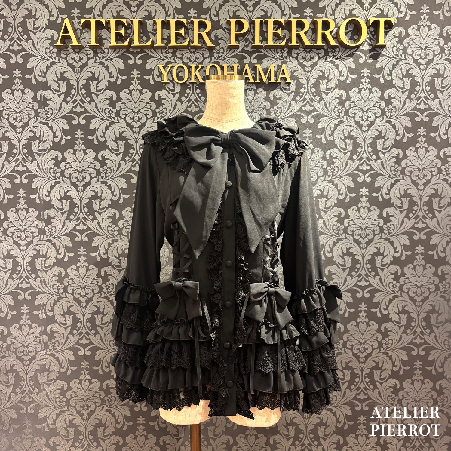 【ATELIER PIERROT】 ★예약 상품★ Black Mischief CardiganWhite/Bordeaux/Purple/Black×White/Black