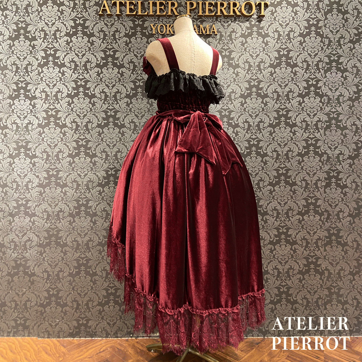 【ATELIER PIERROT】 Adenophora -Jumper -Rock Bordeaux/Marine/Schwarz★Geplant, Mitte September bis zum Ende veröffentlicht zu werden★