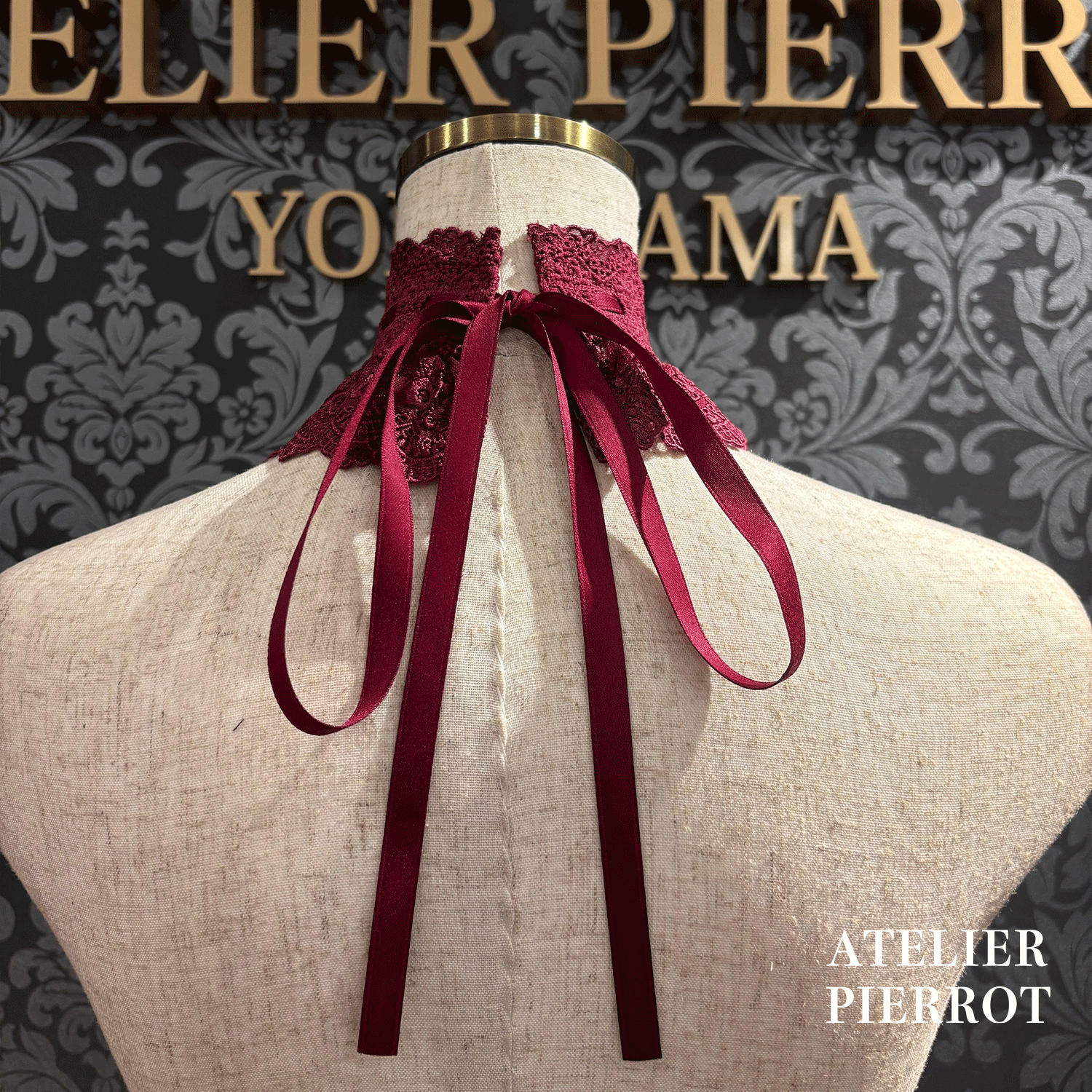【ATELIER PIERROTLACE GRACE Choker White/Bordeaux/Purple/Green/Navy/Black★5 월 말에 출시되었습니다★