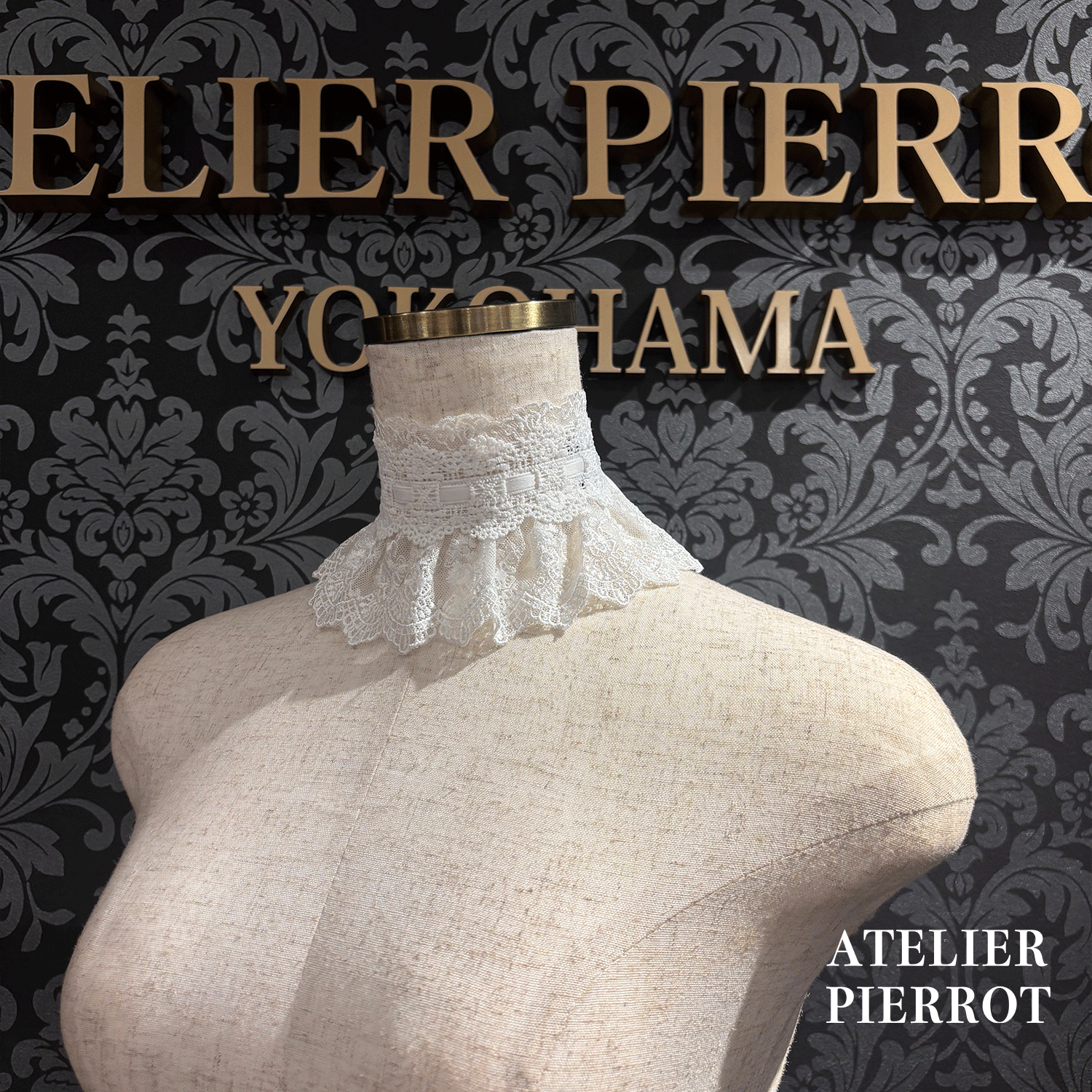 【ATELIER PIERROTLACE GRACE Choker White/Bordeaux/Purple/Green/Navy/Black★5 월 말에 출시되었습니다★