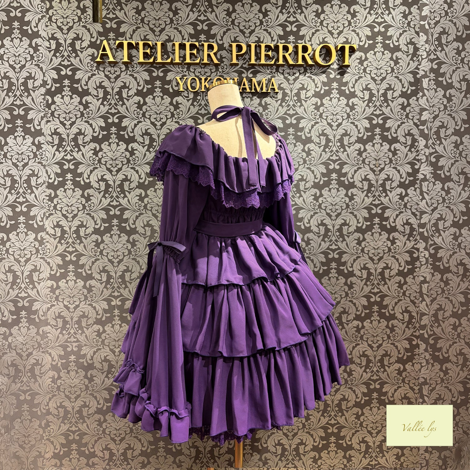 【Vallée lys】ヴァレリス ★ご予約受付中★ CoquelicotDress ホワイト/ボルドー/パープル/ネイビー/ブラック サイズ1