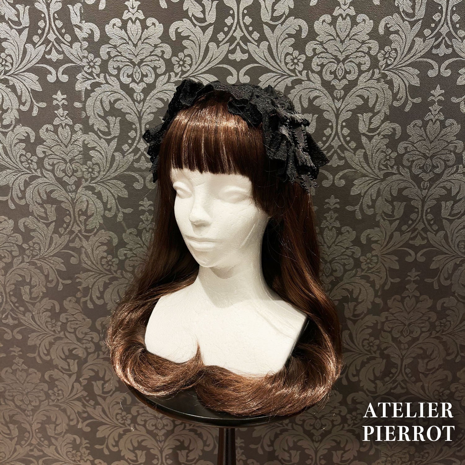 【ATELIER PIERROT】 Mystic Ribbon Lattice HeadDress アイボリー/ ボルドー/ネイビー/ブラック