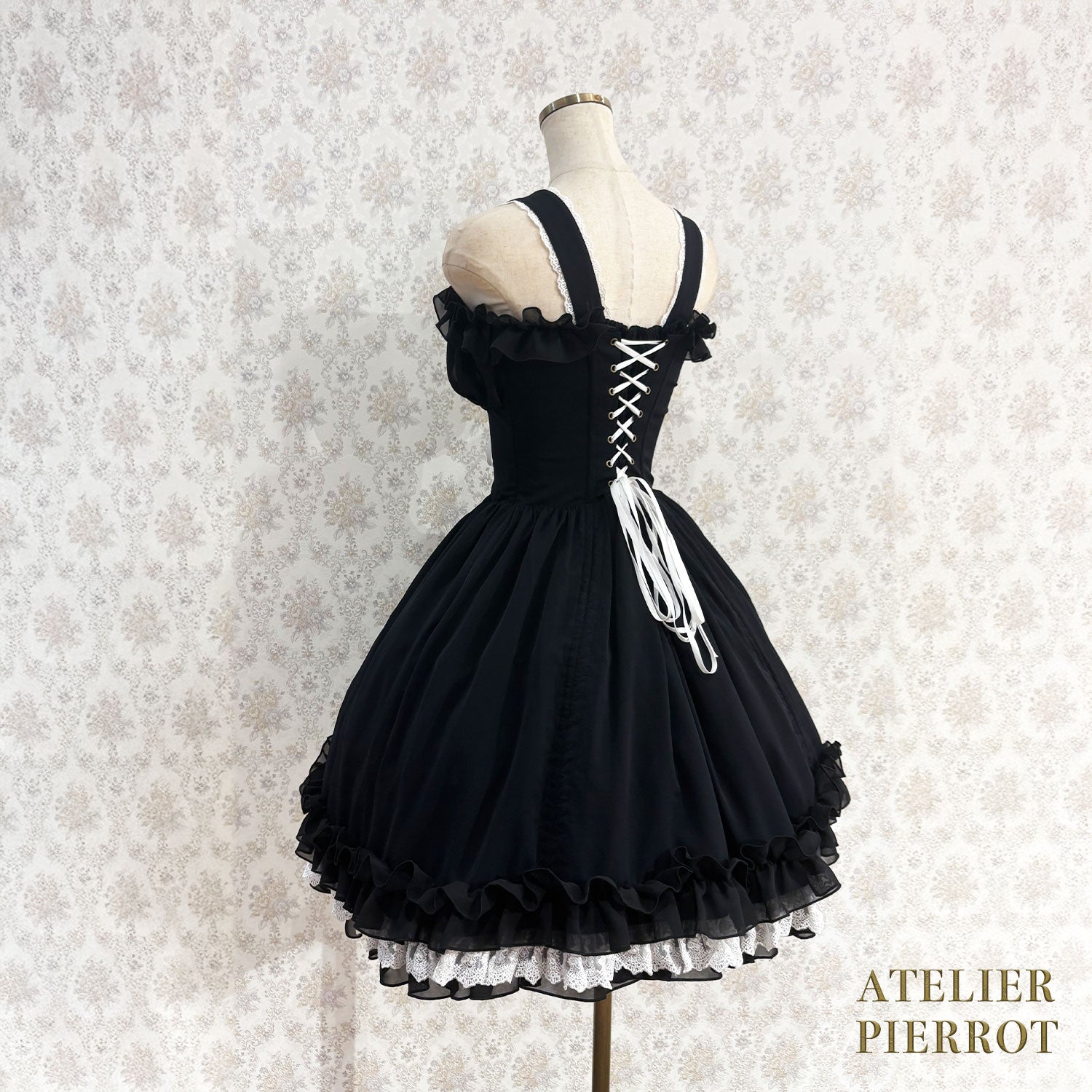【ATELIER PIERROT】 Eternal Waltz Jumper Skirt ホワイト/ボルドー/パープル/ネイビー/ブラック×ホワイト/ブラック