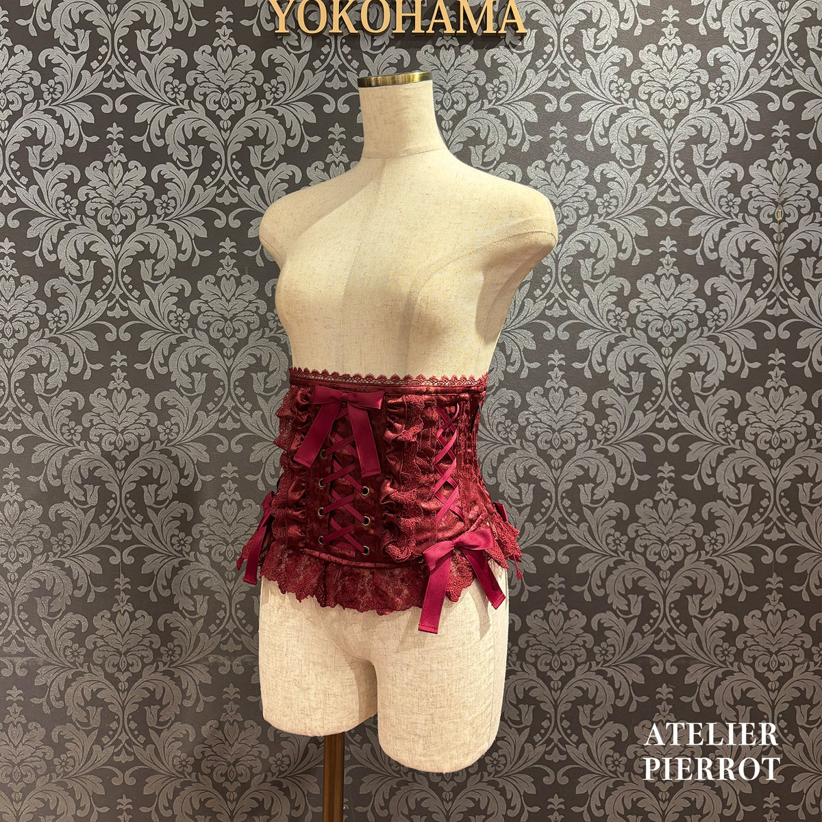 【ATELIER PIERROT】 ★现已接受预订★ Chérie 荷叶边紧身胸衣White/Bordeaux/Navy/Black