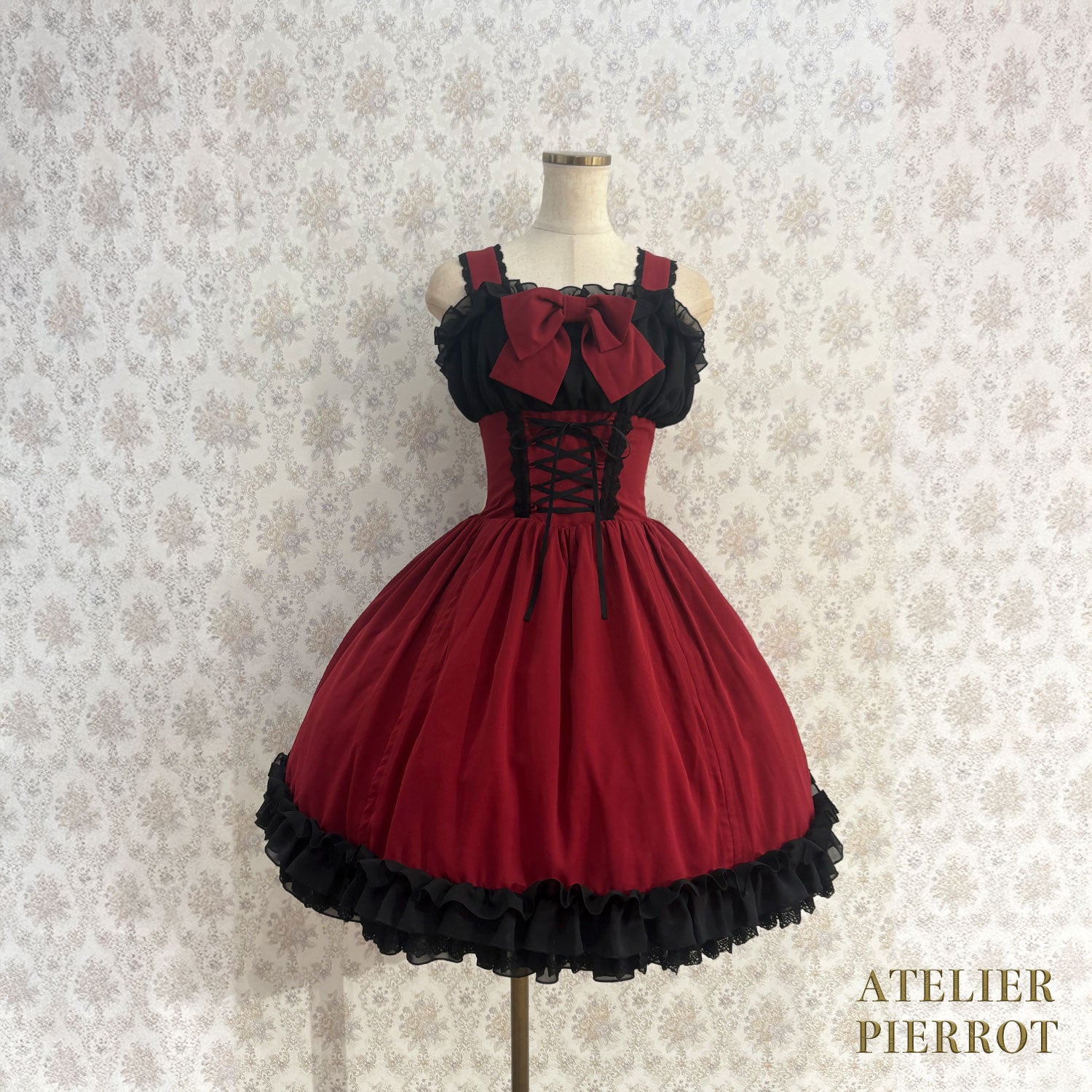 【ATELIER PIERROT】 Eternal Waltz Jumper Skirt ホワイト/ボルドー/パープル/ネイビー/ブラック×ホワイト/ブラック