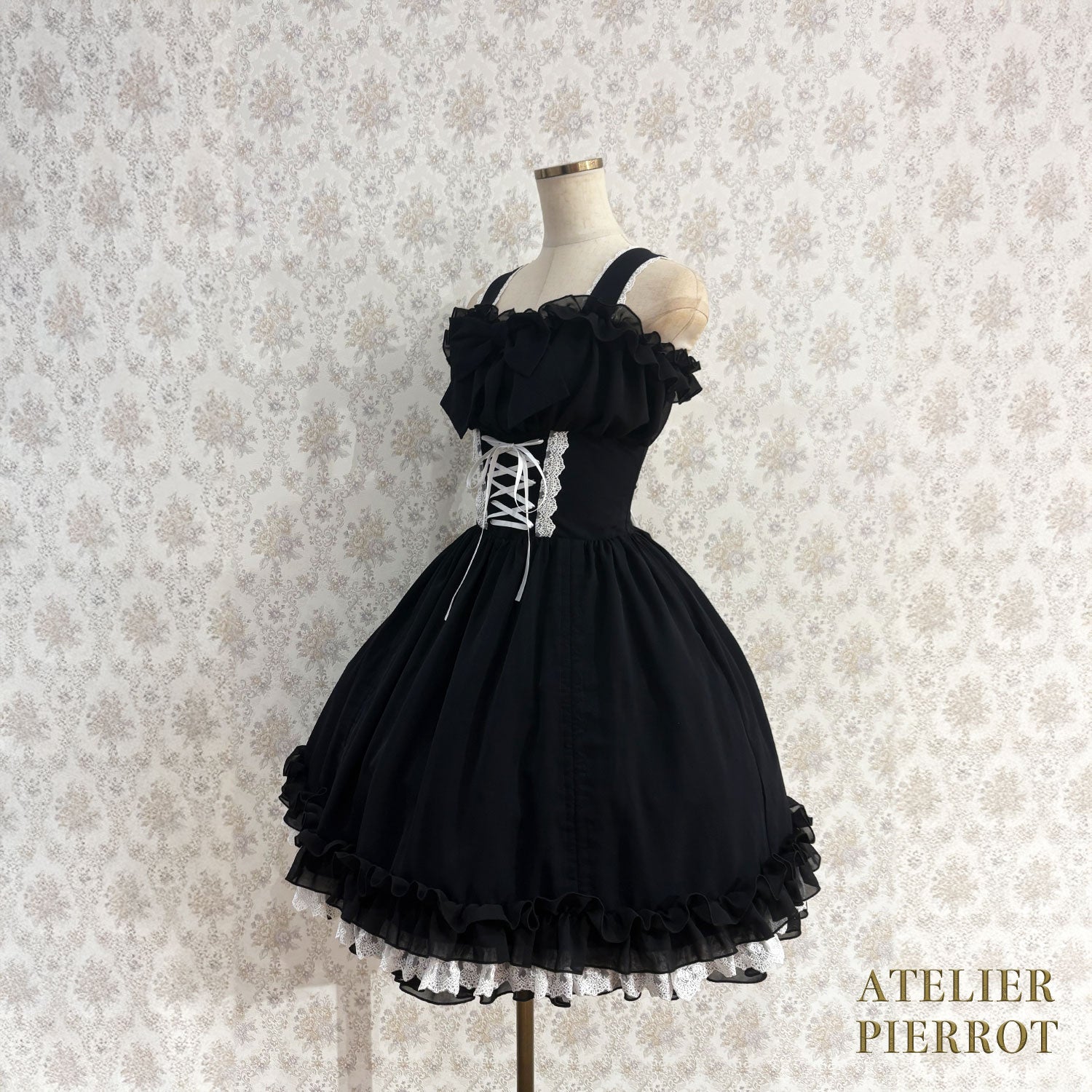 【ATELIER PIERROT】 Eternal Waltz Jumper Skirt ホワイト/ボルドー/パープル/ネイビー/ブラック×ホワイト/ブラック