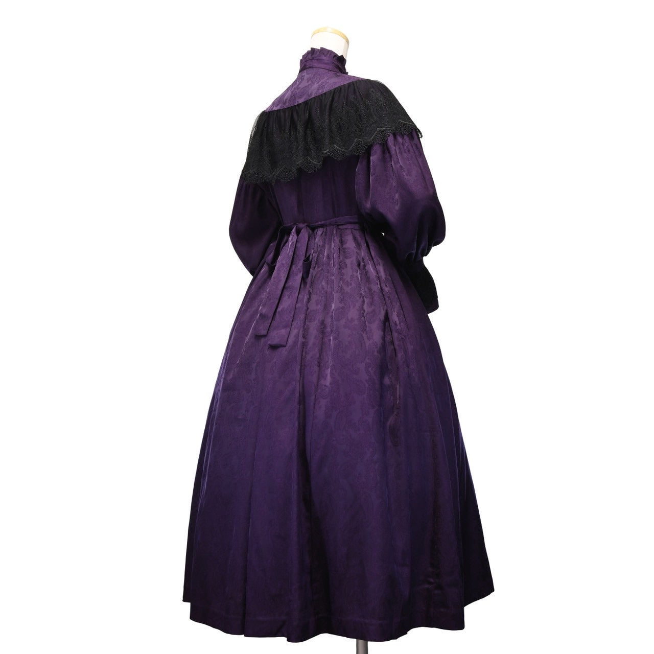 【Sheglit】シェグリット "Luisa"ジャガードレースドレス パープル(アトリエピエロ限定カラー)/ブラック