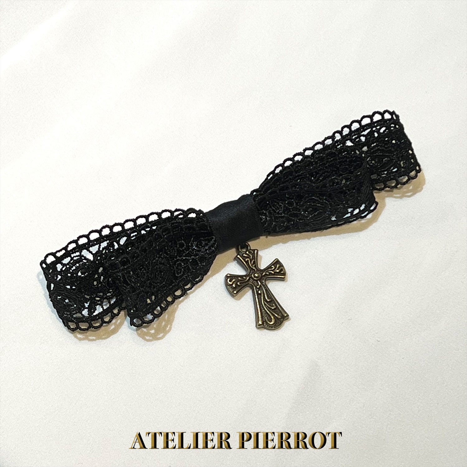 【ATELIER PIERROT】 Royal Lace Jabot White/Black