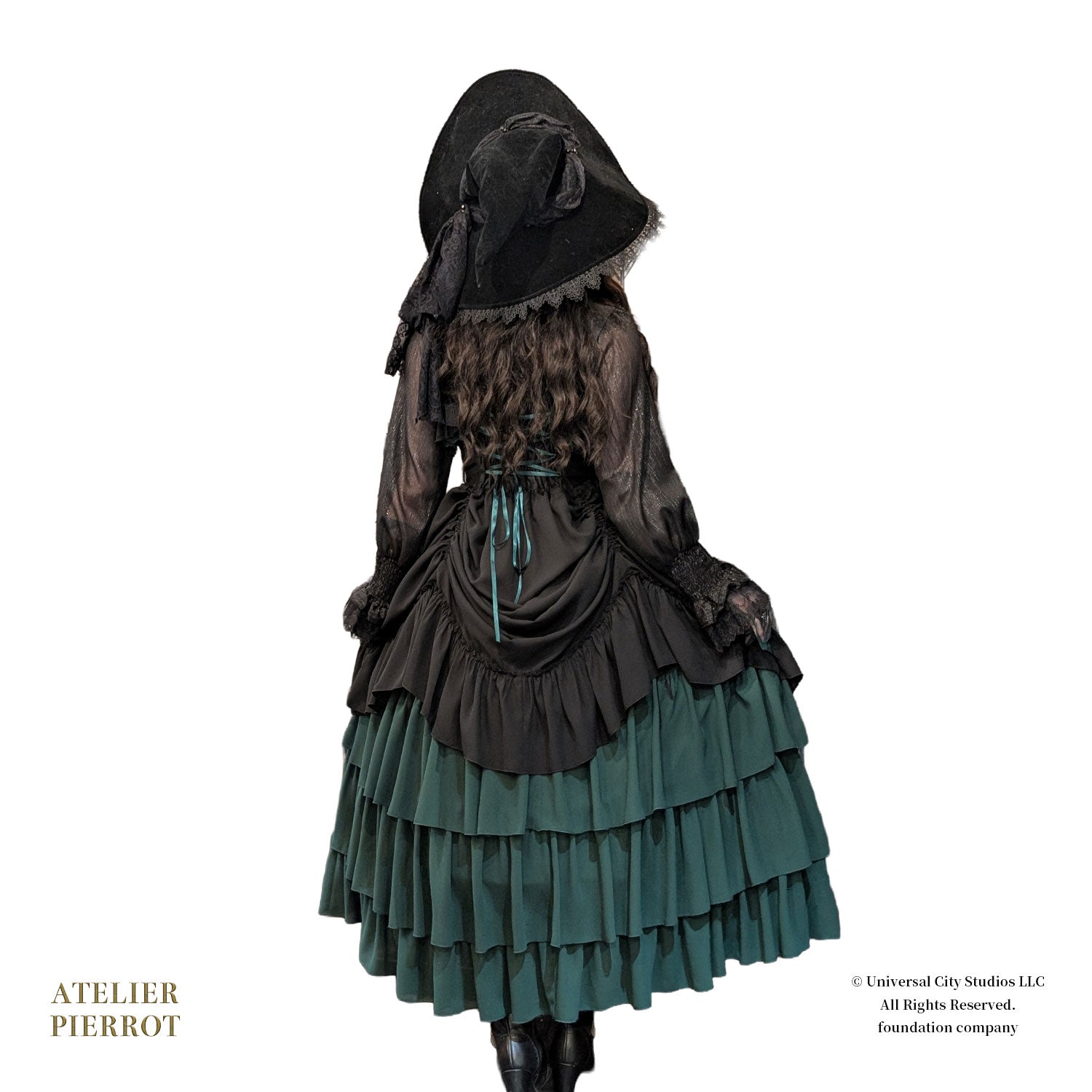 【ATELIER PIERROT】 WICKED/Elphaba’s Long Bustle JSK 黒×緑/黒×黒