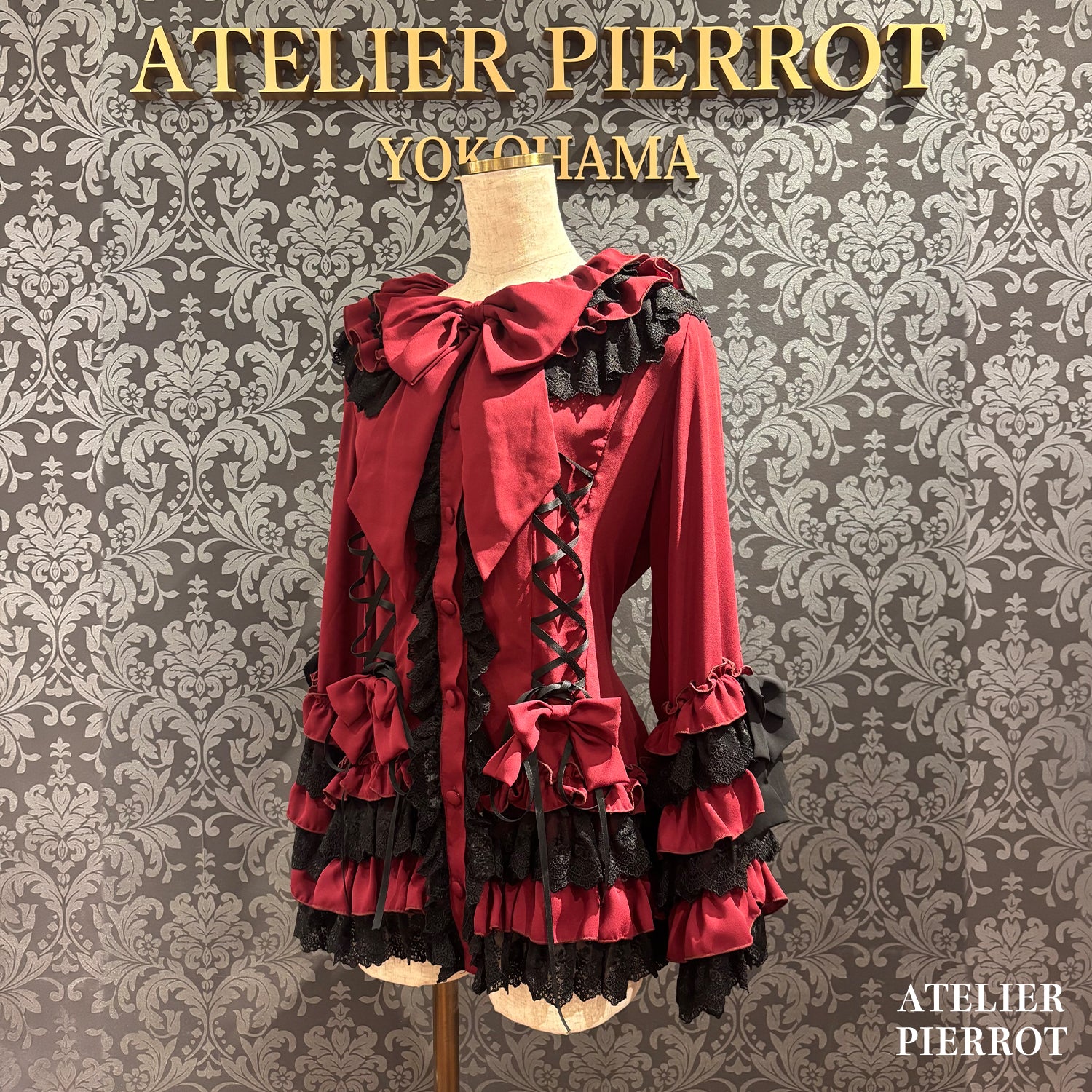 【ATELIER PIERROT】 ★예약 상품★ Black Mischief CardiganWhite/Bordeaux/Purple/Black×White/Black