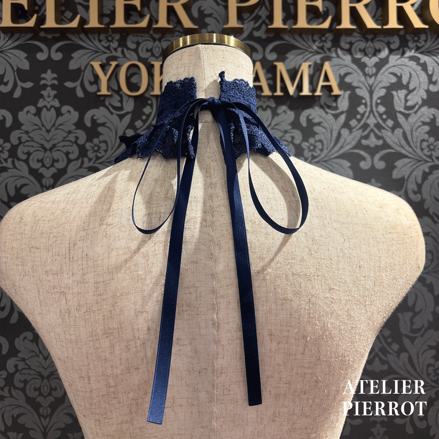 【ATELIER PIERROT】带蕾丝的宽限期螺丝白色/波尔多/紫色/绿色/海军/黑色