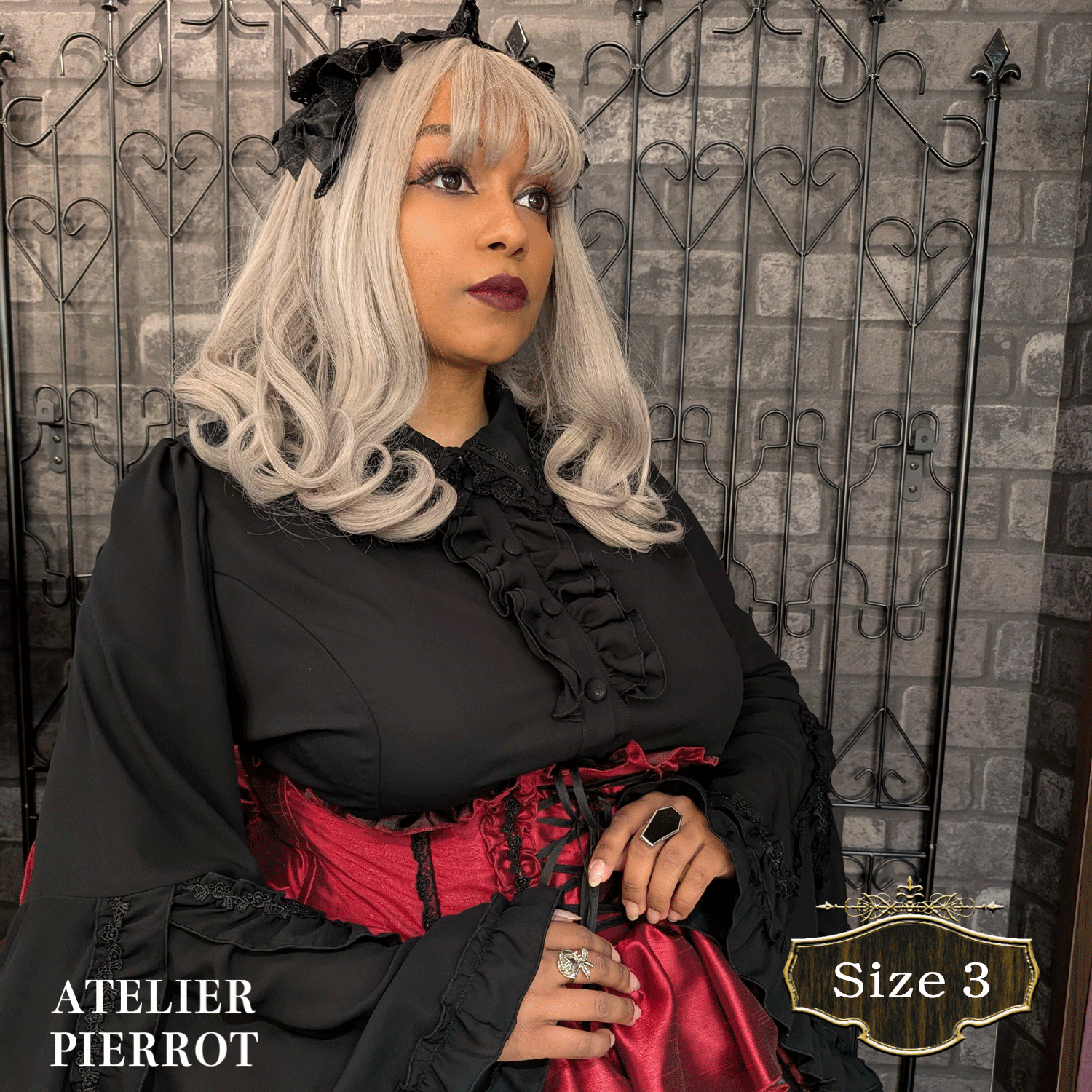 【ATELIER PIERROT】路易絲jabot襯衫加大小白色/波爾多/紫色/黑色尺寸2/尺寸3 ★從早期到6月中旬發布★