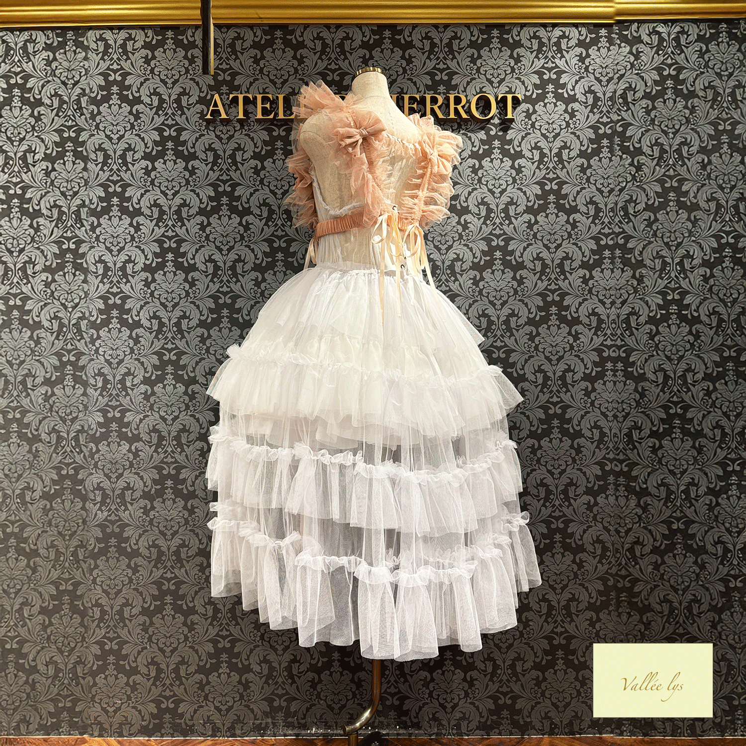 【Vallee lys】Vallee Nocturne Tulle Jumper Skirt白色/波尔多/紫色/黑色