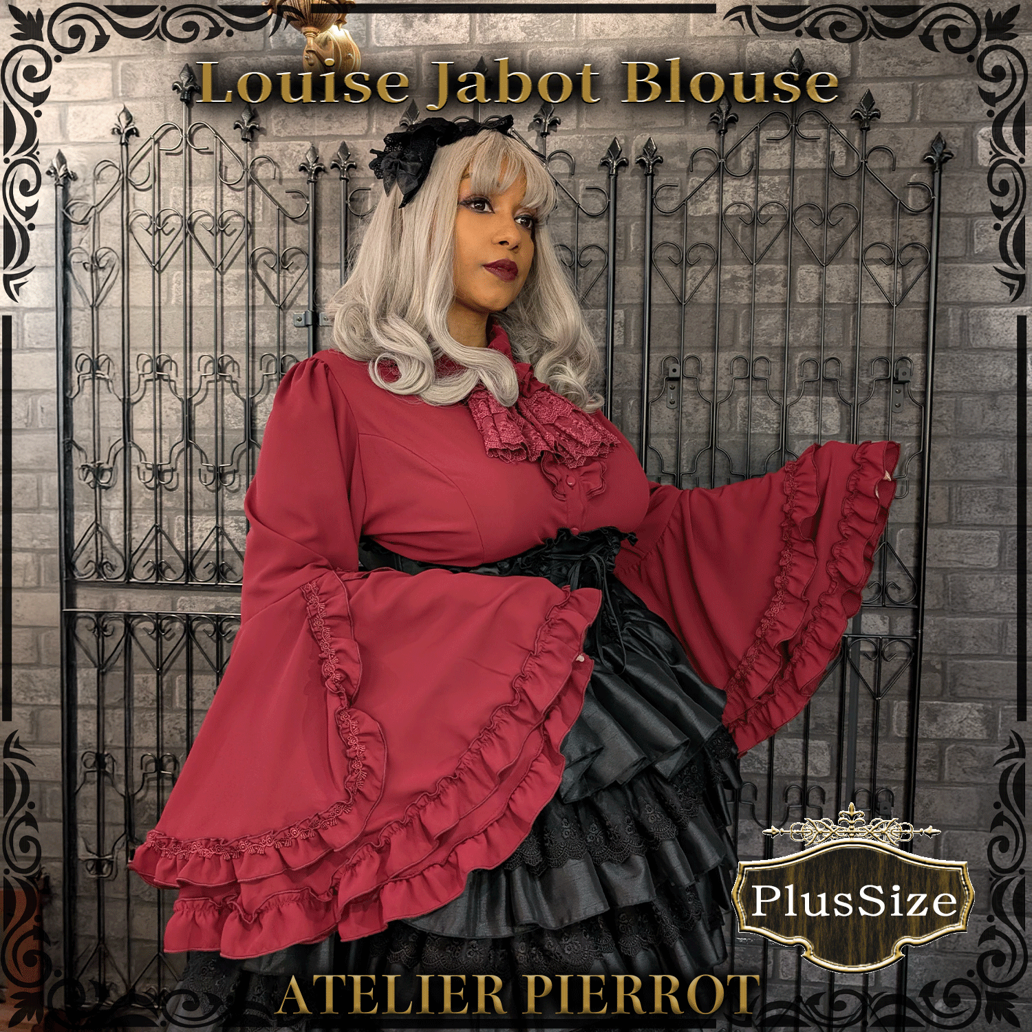 【ATELIER PIERROT】路易絲jabot襯衫加大小白色/波爾多/紫色/黑色尺寸2/尺寸3 ★從早期到6月中旬發布★