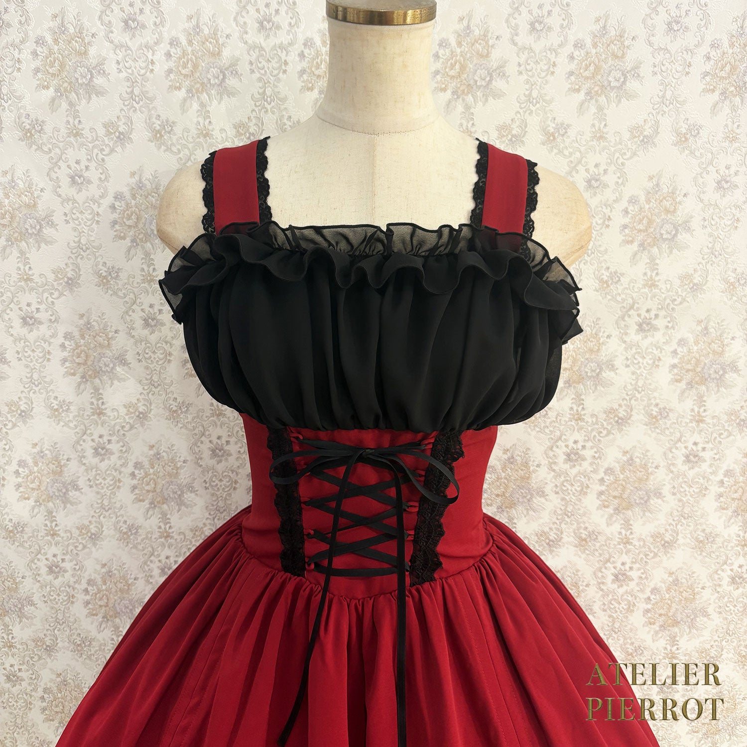 【ATELIER PIERROT】 Eternal Waltz Jumper Skirt ホワイト/ボルドー/パープル/ネイビー/ブラック×ホワイト/ブラック