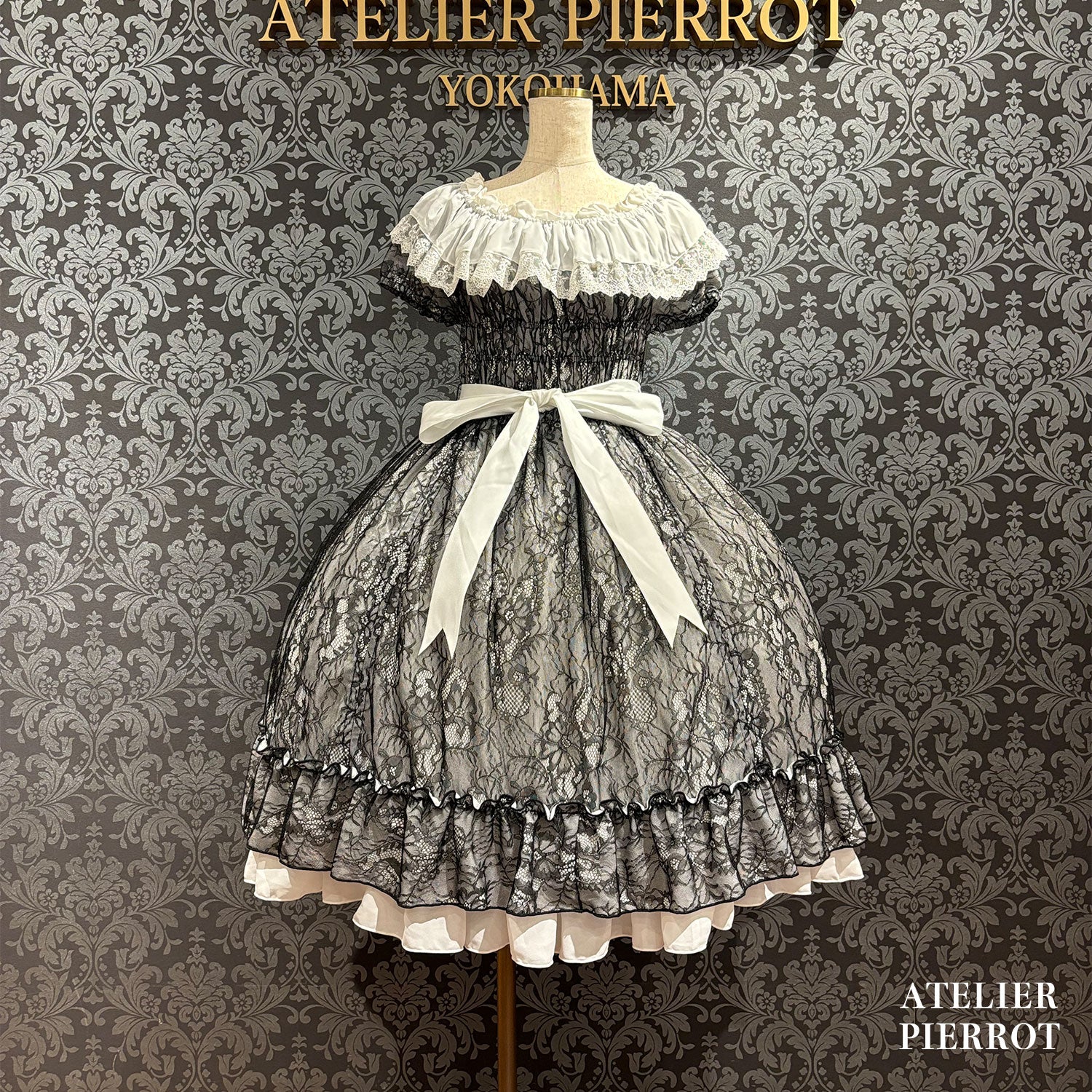 【ATELIER PIERROT】 Ruined Castle Dress 新色ホワイト/ボルドー/新色パープル/ネイビー/ホワイト×ブラック/ブラック