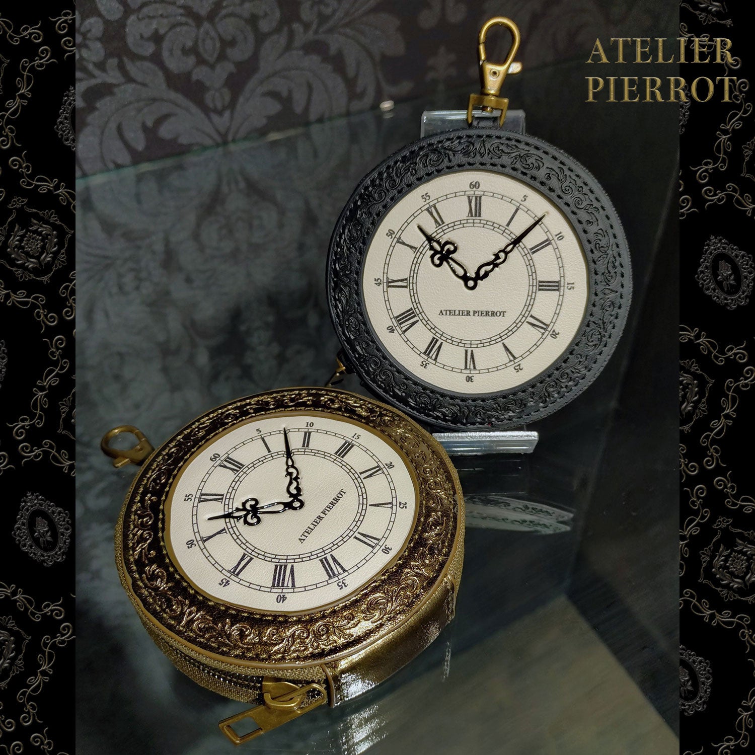 【ATELIER PIERROT】 Pochette a la carte Coin Purse ~Clock~ ブロンズ/ブラック