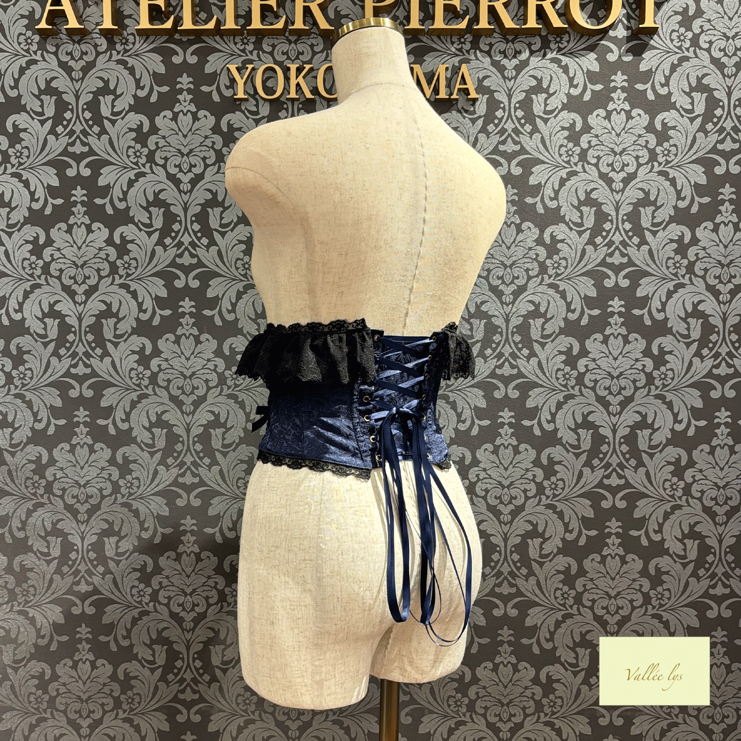 【Vallée lys】ヴァレリス Fleur de Brume Corset ホワイト/ピンク/ボルドー/ネイビー/ブラック