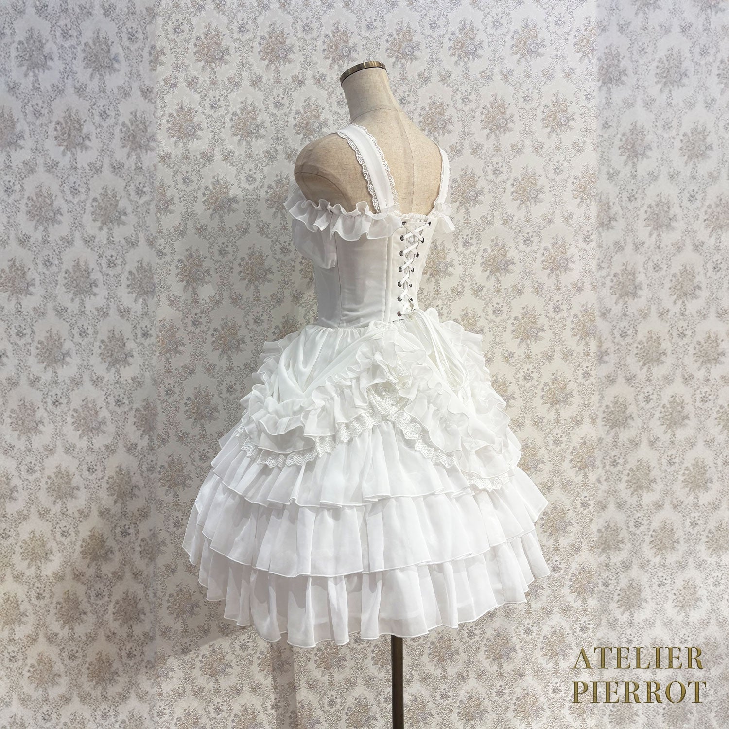 【ATELIER PIERROT】 Eternal Waltz Jumper Skirt ホワイト/ボルドー/パープル/ネイビー/ブラック×ホワイト/ブラック