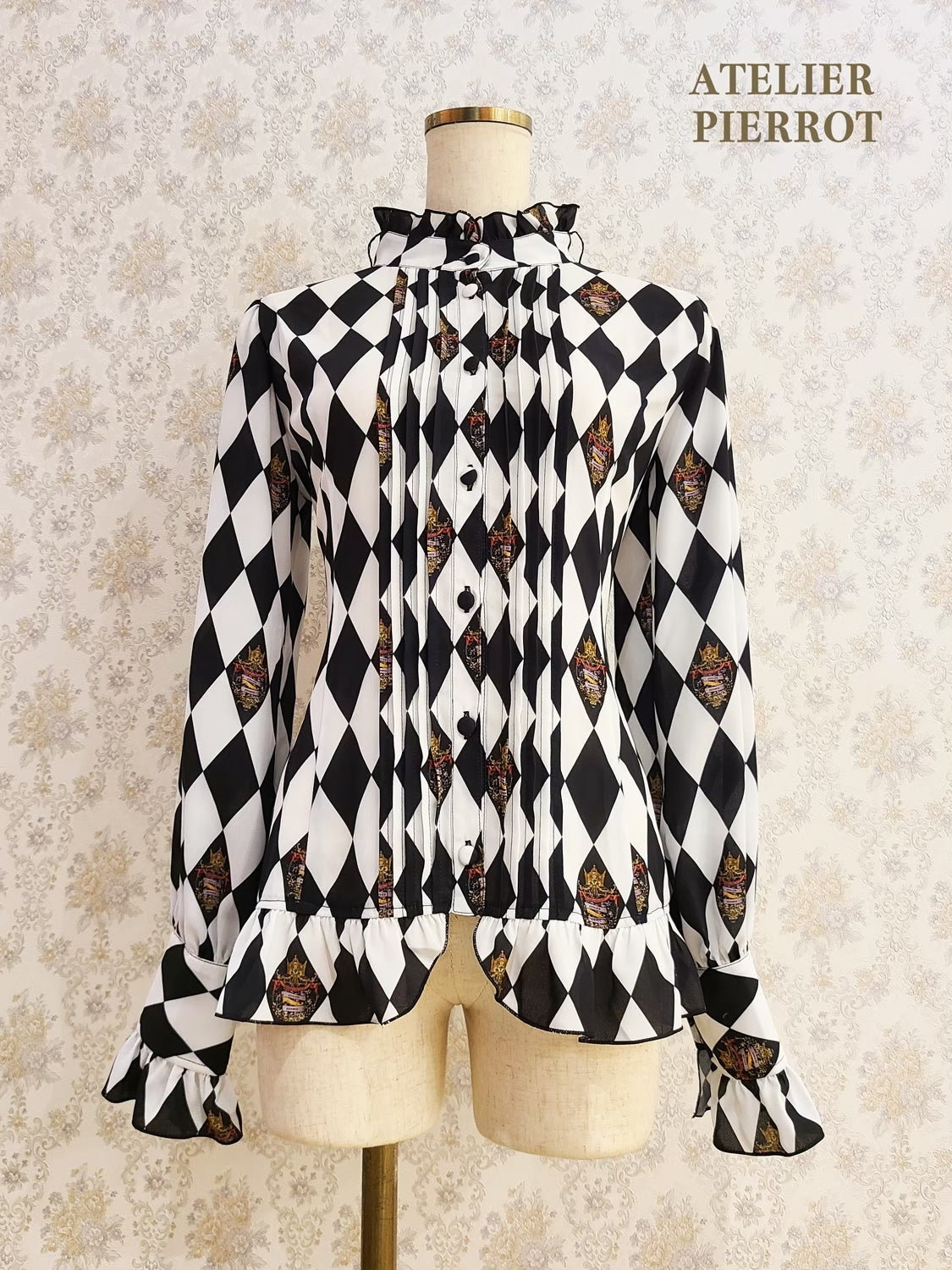 【ATELIER PIERROT“Diamond Circus” Blouse黑色/波尔多/海蓝色