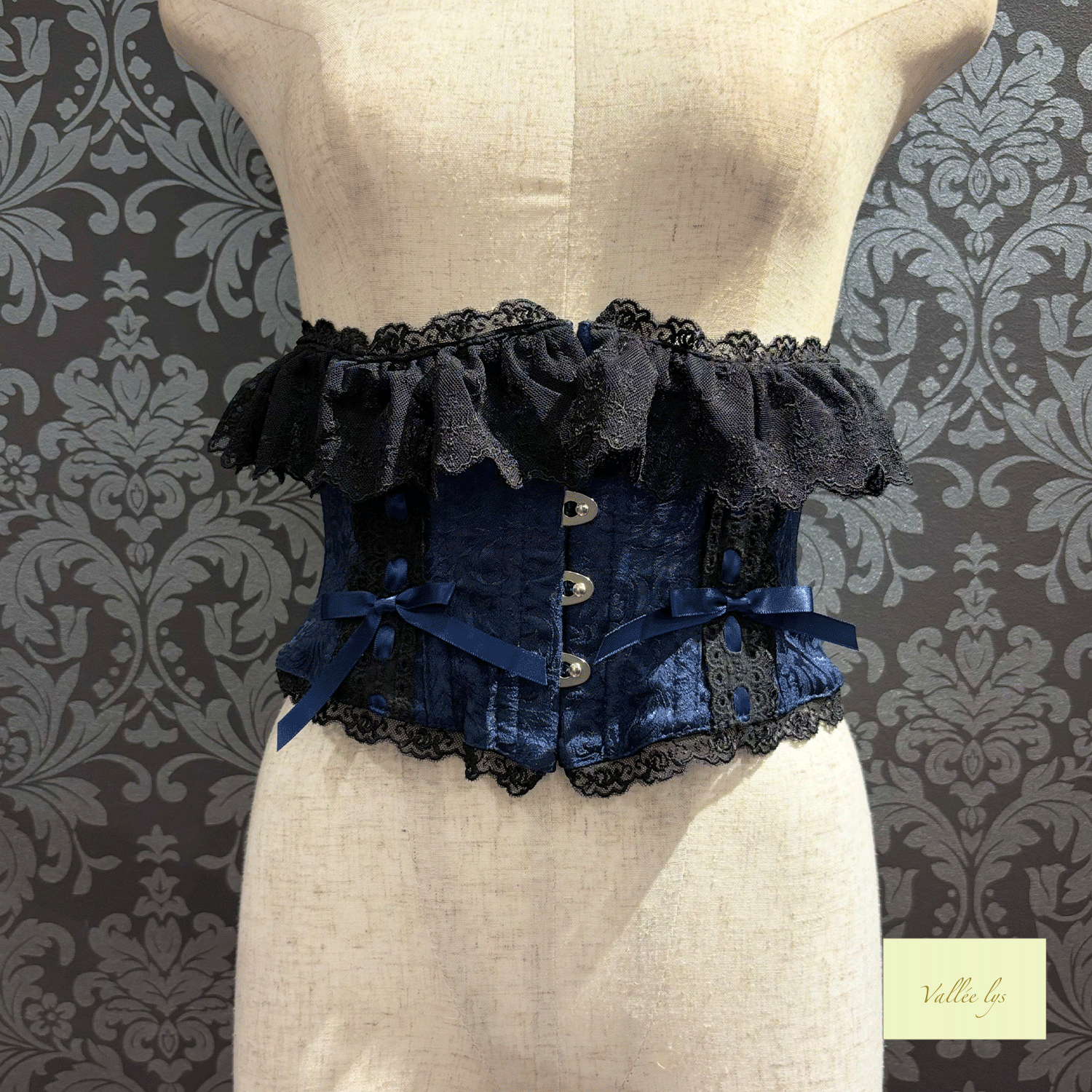 【Vallée lys】ヴァレリス Fleur de Brume Corset ホワイト/ピンク/ボルドー/ネイビー/ブラック