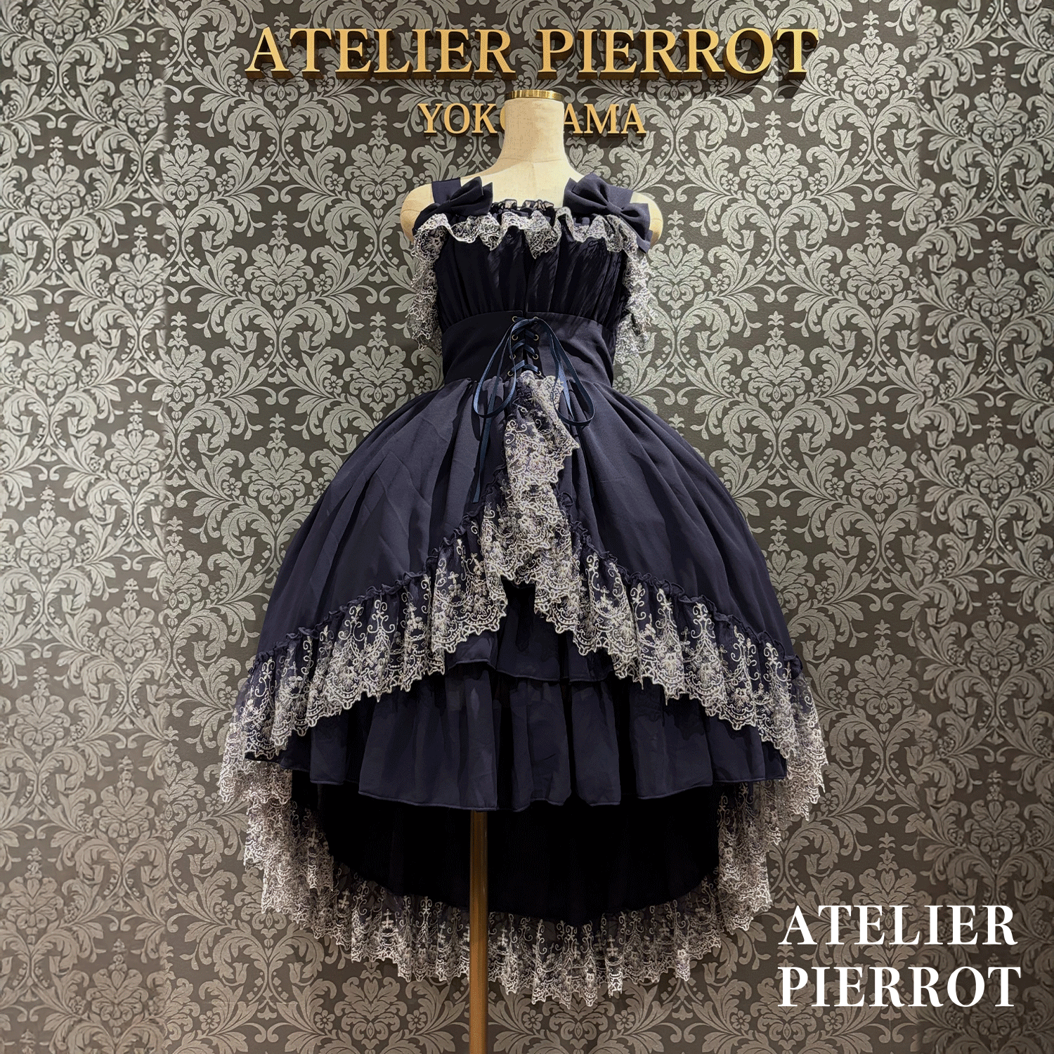 【ATELIER PIERROT】 Celestial Veil JSK White/Bordeaux/Purple/Navy/Black Size1/Size2