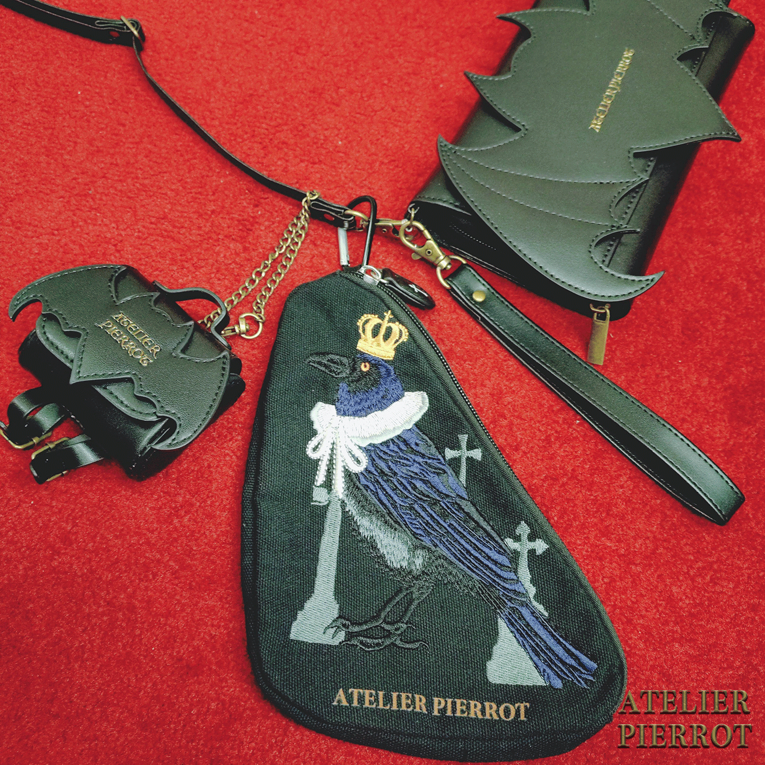 【ATELIER PIERROT“Nocturnal Grave” Corvin Pouch紫色/黑色