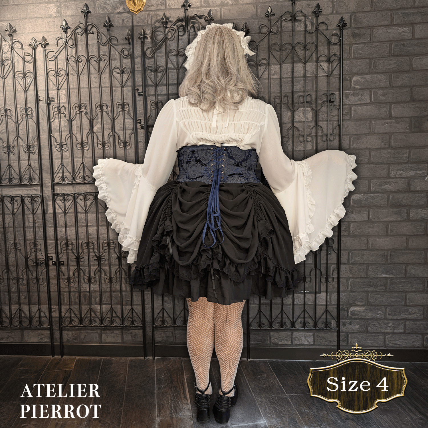 【ATELIER PIERROT】午夜荊棘緊身胸衣加大碼白色/波爾多/海軍/黑色X白色/黑色尺寸2/尺寸3/尺寸4★訂購期限至5月11日(星期日)★