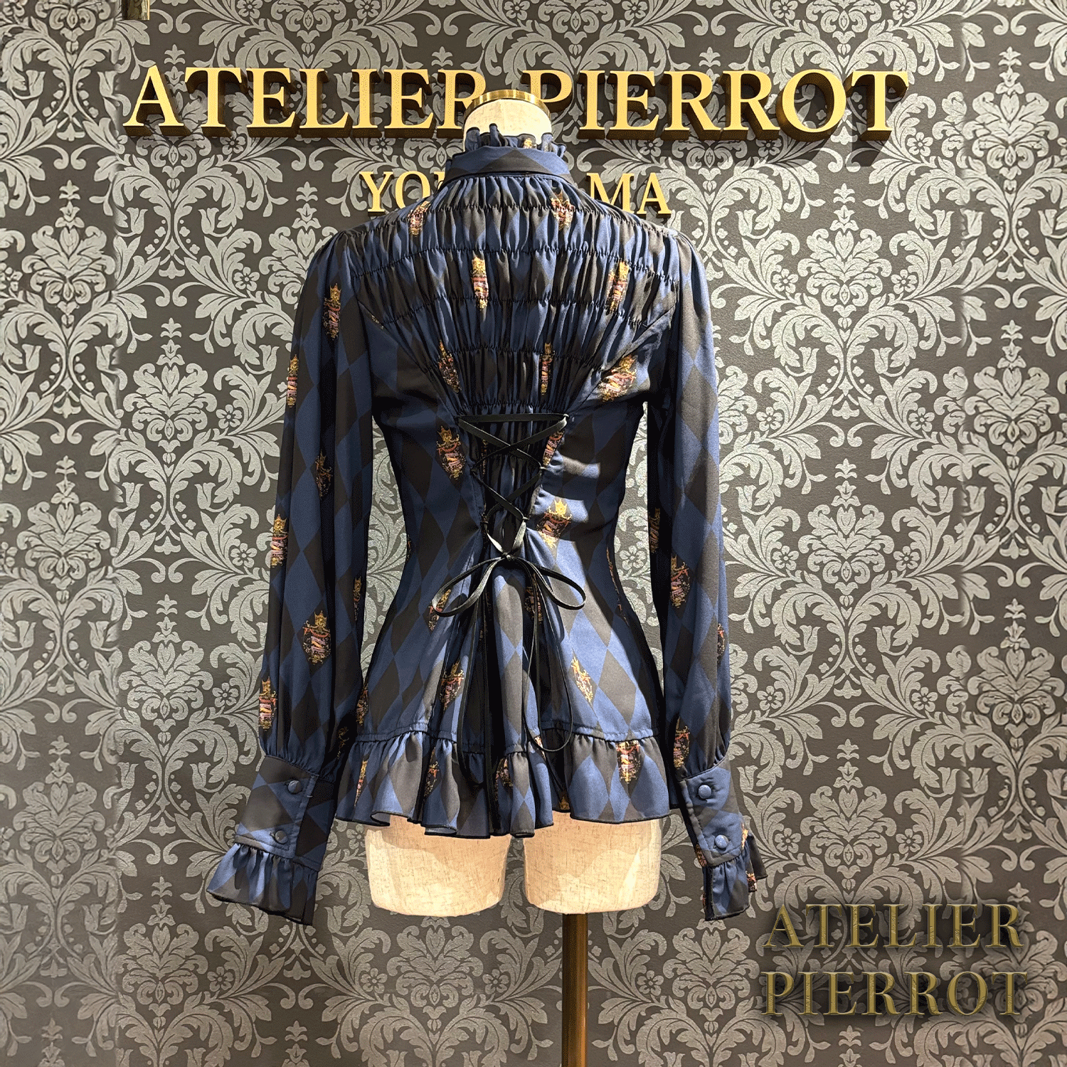 【ATELIER PIERROT】“钻石马戏”上衣黑色/波尔多/海军