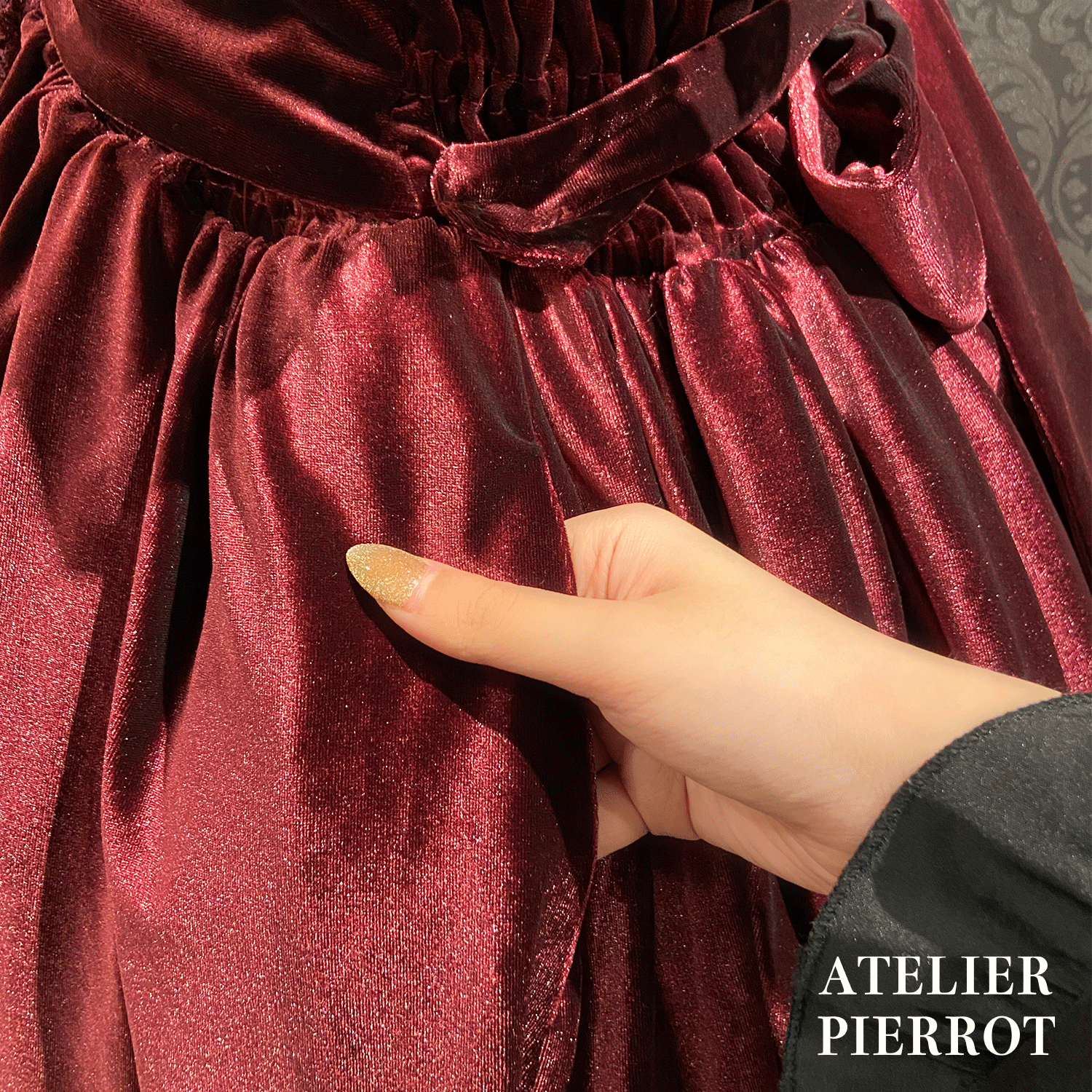 【ATELIER PIERROT】 Adenophora -Jumper -Rock Bordeaux/Marine/Schwarz★Geplant, Mitte September bis zum Ende veröffentlicht zu werden★