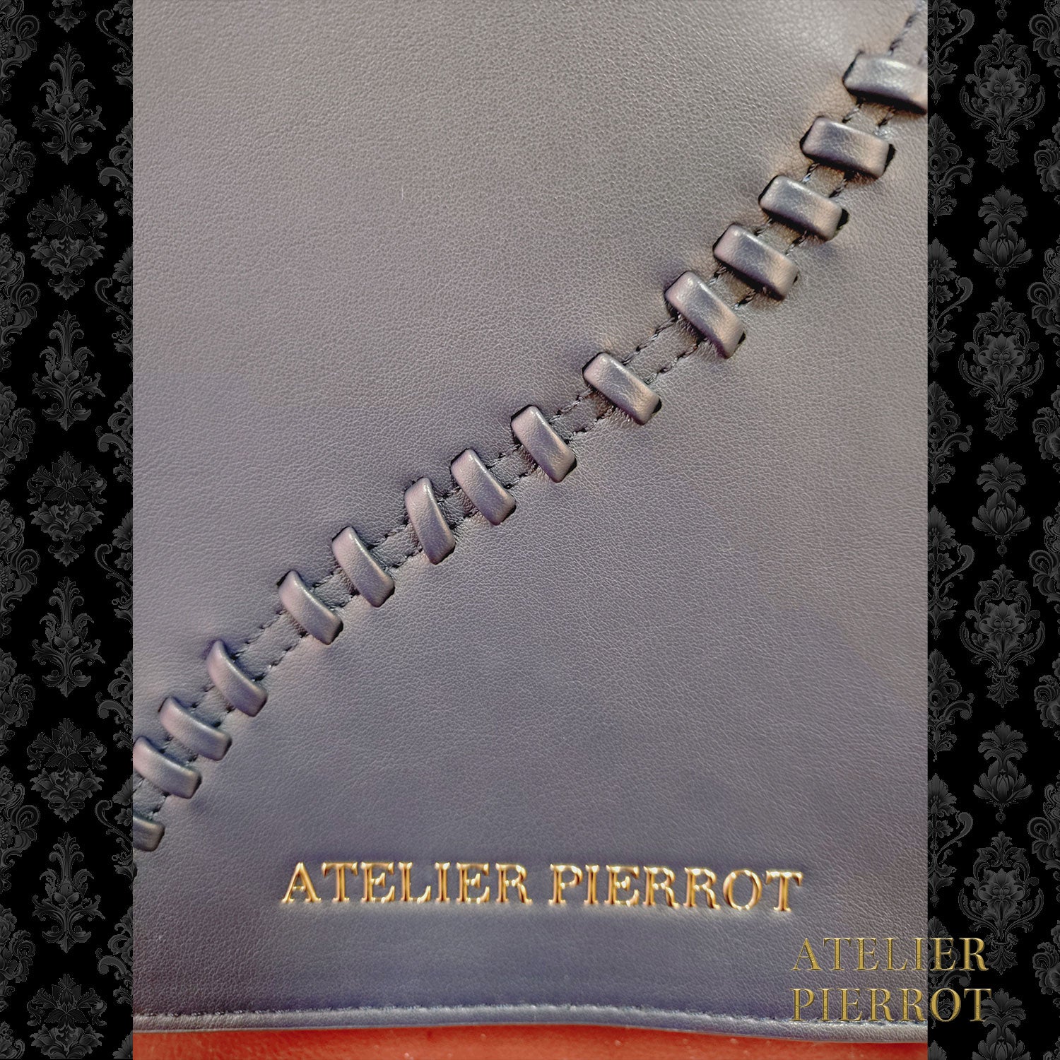 【ATELIER PIERROT】 “Nocturnal Grave”Mended Satchel ボルドー/ネイビー/ブラック