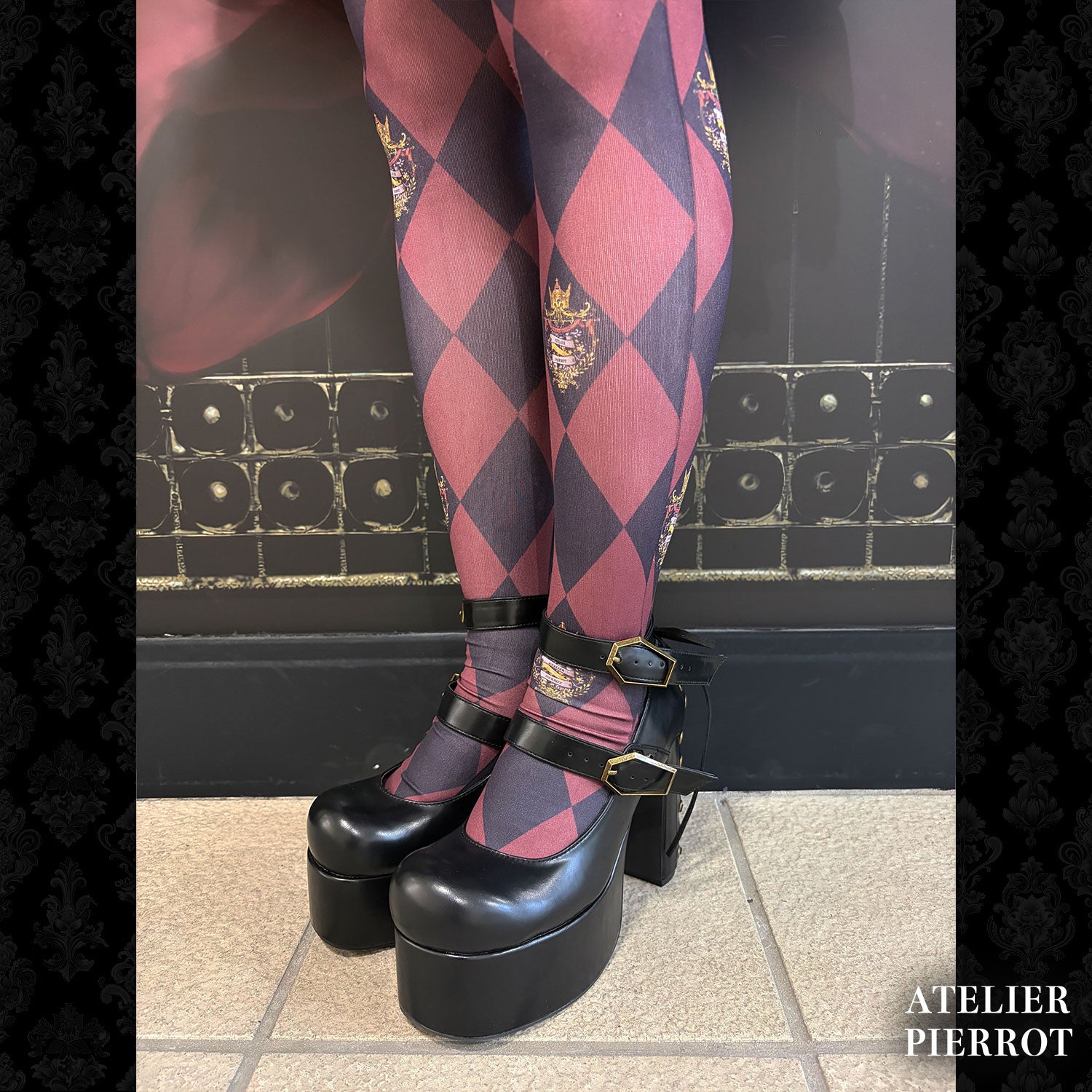 【ATELIER PIERROT】 ★ご予約受付中★ Coffin Buckle Lace-Up Platform Pumps ホワイト/ボルドー/ゴールド/ブラック S/M/L/XL