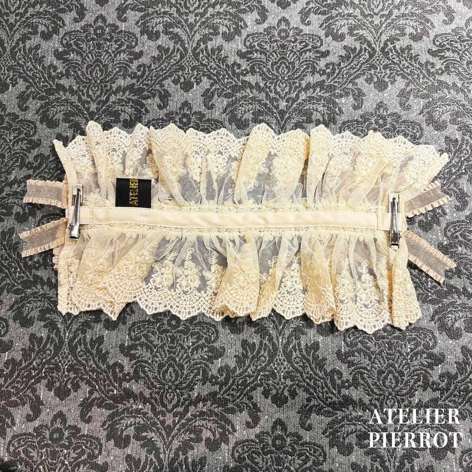 【ATELIER PIERROT】 Mystic Ribbon Lattice HeadDress アイボリー/ ボルドー/ネイビー/ブラック