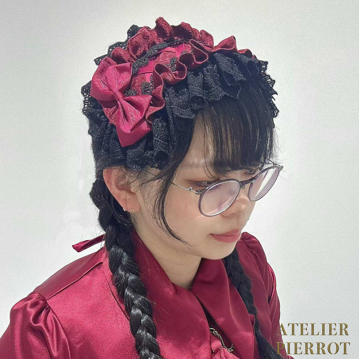 【ATELIER PIERROT】 Royal Nocturne Headdress ホワイト/ピンク/ワイン/グリーン/ネイビー/ブラック