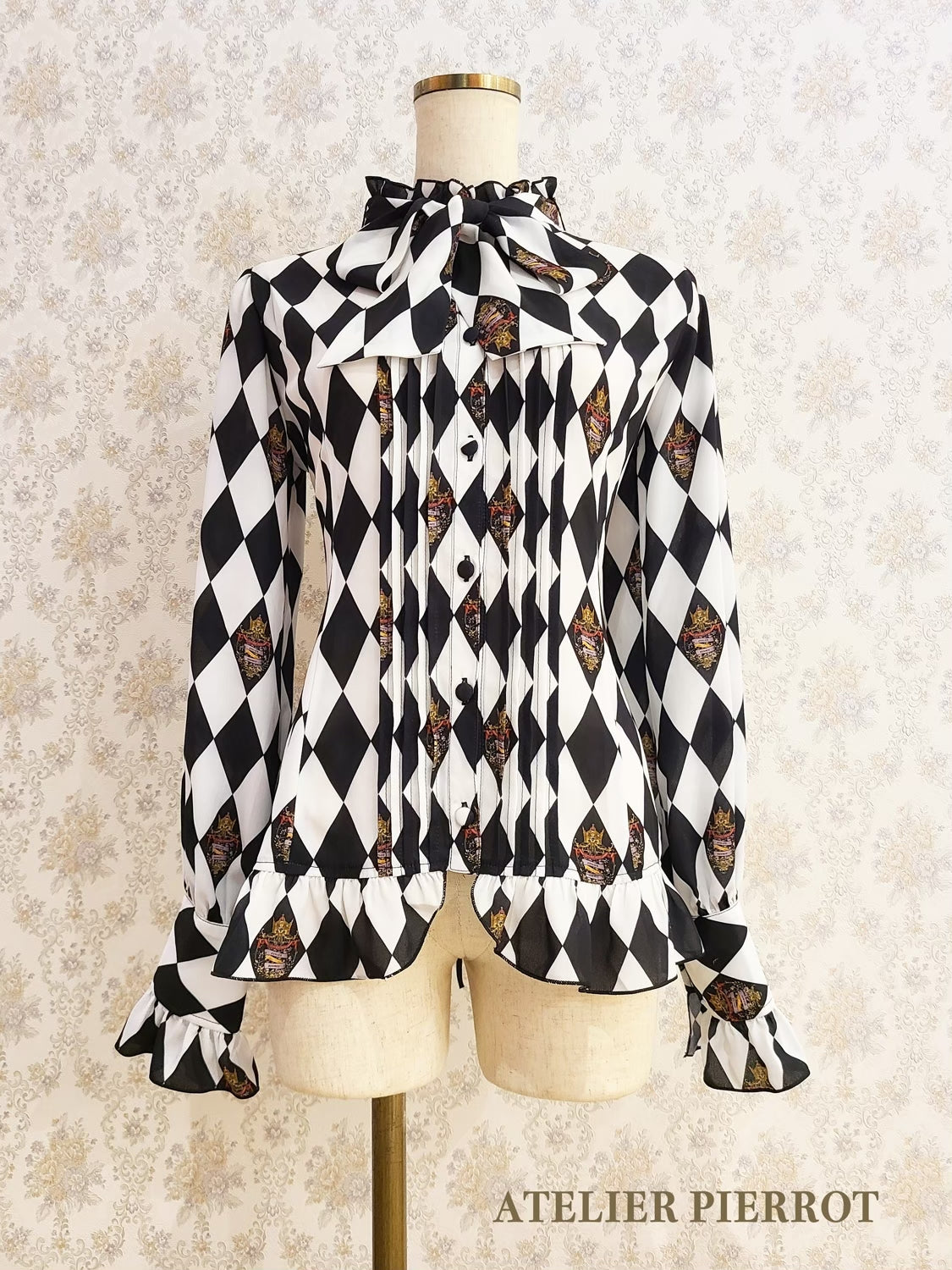 【ATELIER PIERROT“Diamond Circus” Blouse黑色/波尔多/海蓝色
