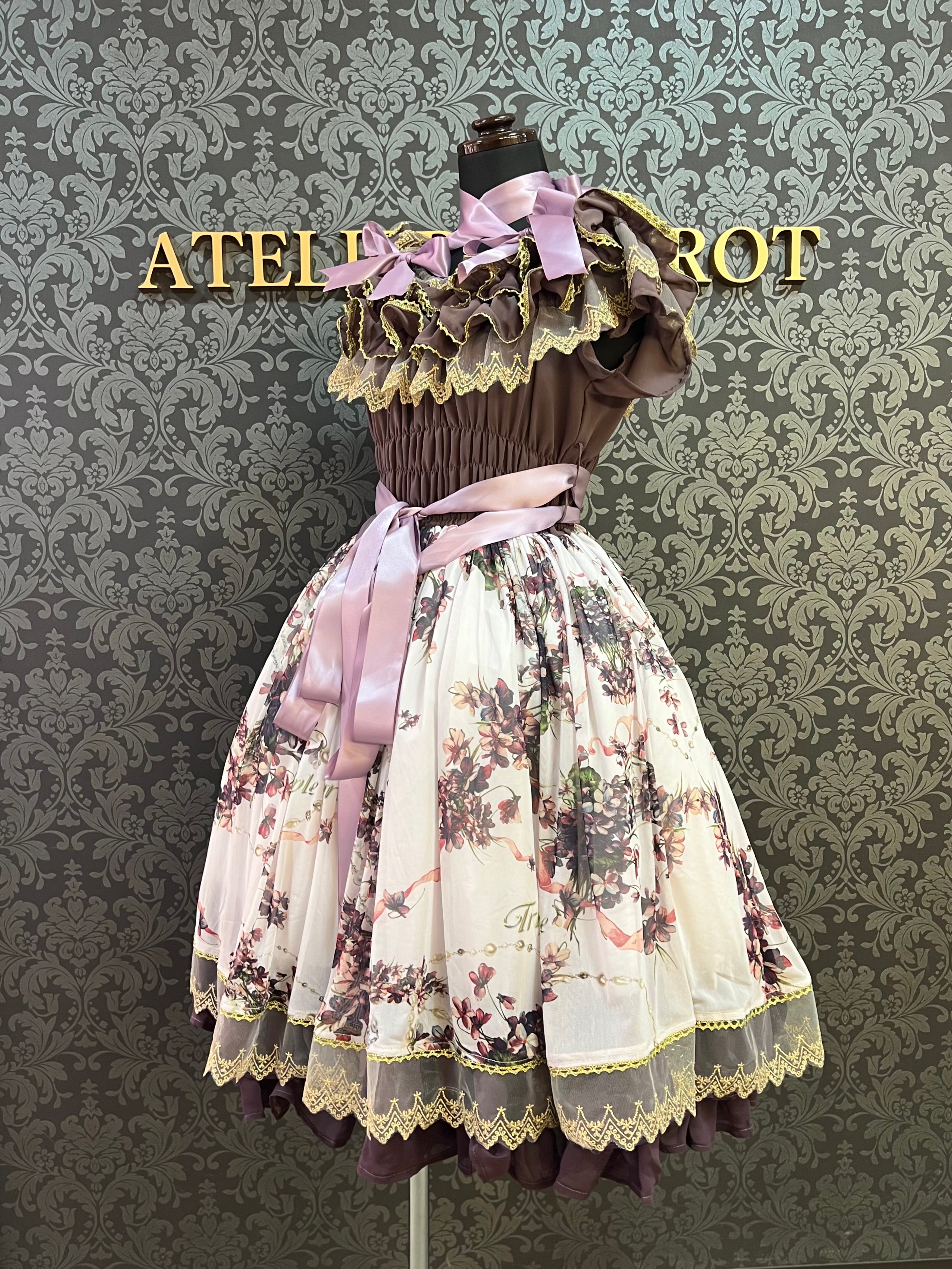 【Triple fortune】トリプルフォーチュン すみれ柄ワンピース