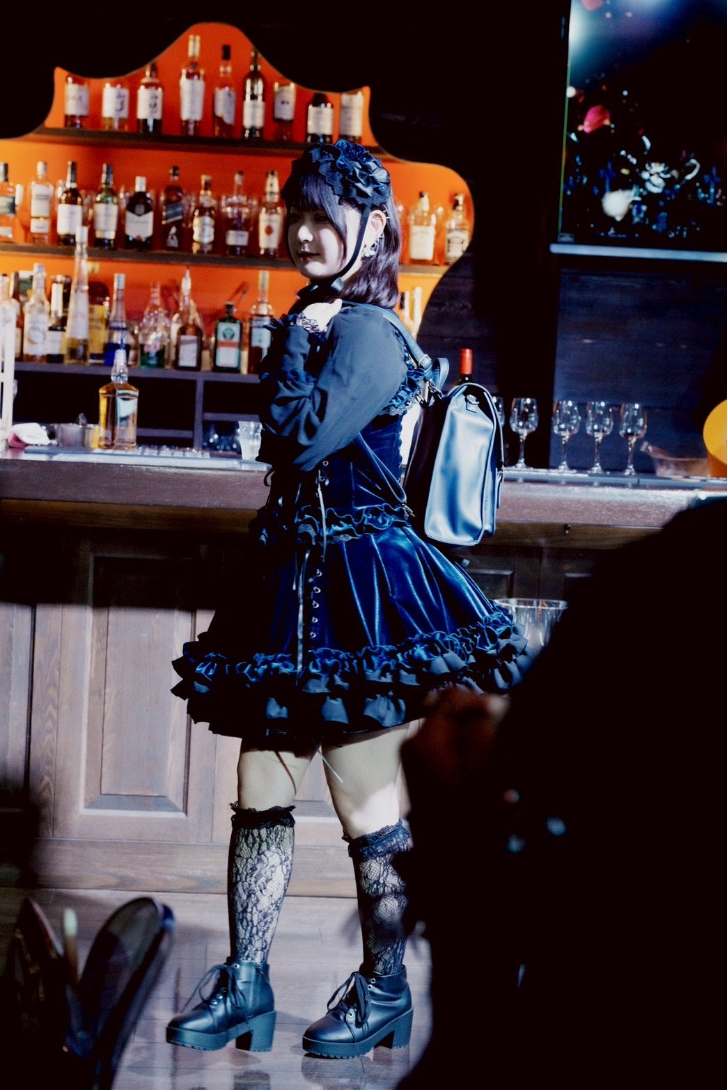 【ATELIER PIERROTAdenophora 레이스 업 Camisole Bordeaux/Navy/Black★10 월 초에서 중순까지 출시 될 예정입니다★