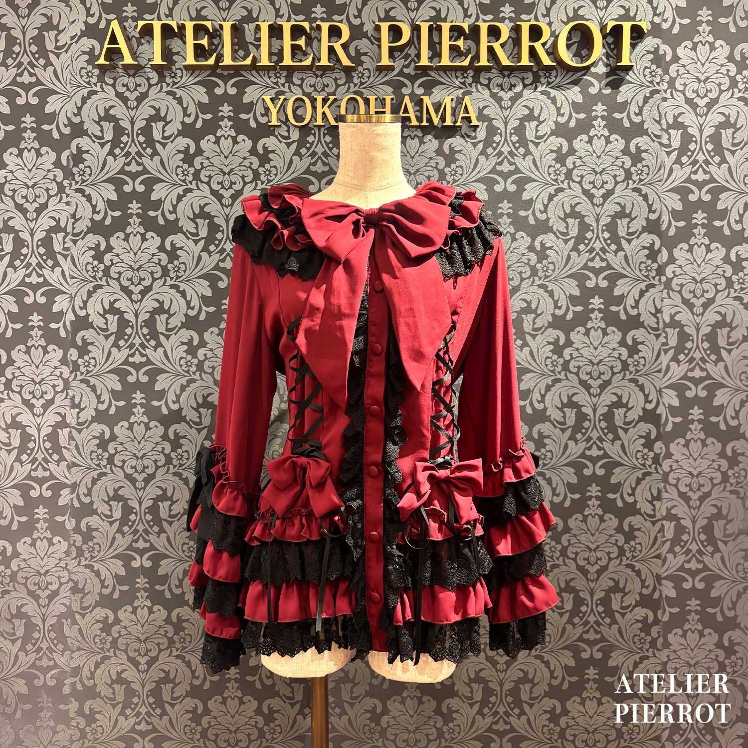 【ATELIER PIERROT】 ★예약 상품★ Black Mischief CardiganWhite/Bordeaux/Purple/Black×White/Black