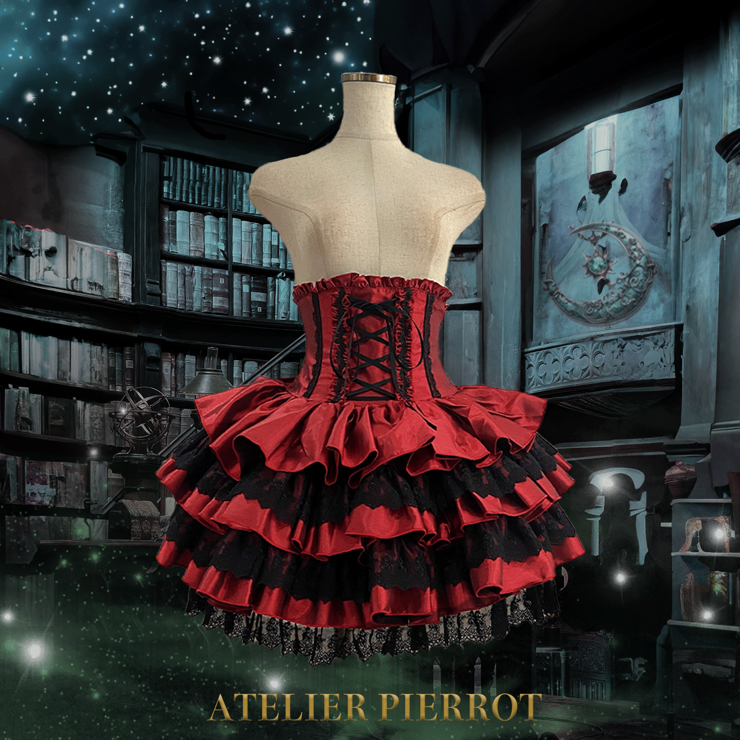 【ATELIER PIERROT】 Mini Corset Skirt ホワイト/ボルドー/パープル/ネイビー/ブラック×ホワイト/ブラック ★受注期間2月20日(金)まで★