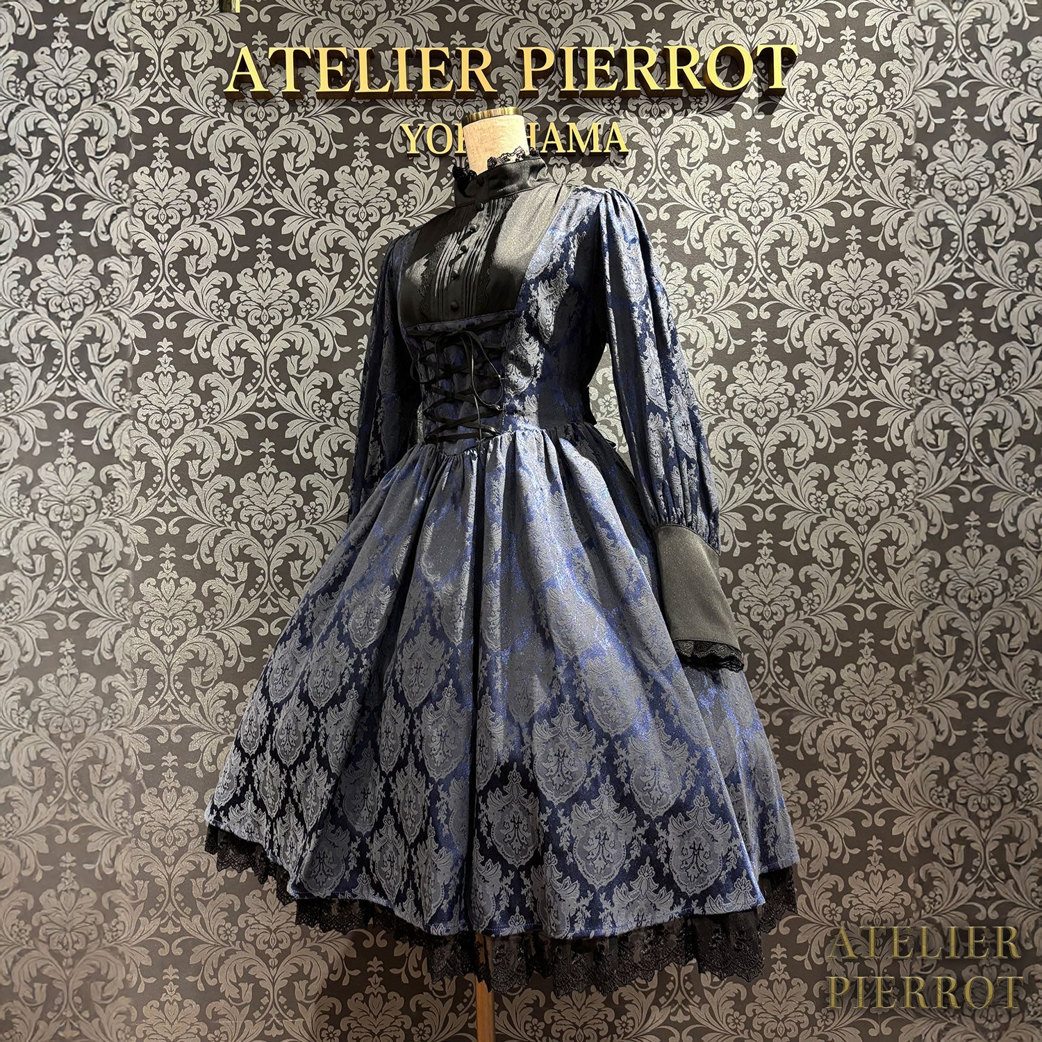 【ATELIER PIERROT】 Victorian Reverie Dress ホワイト/ボルドー/ネイビー/ブラック