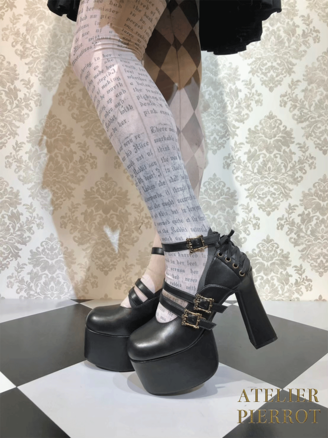 【ATELIER PIERROT】ANTIQUE GOLD FRAME PUMPS Black S~LL★Released from late August to early September★