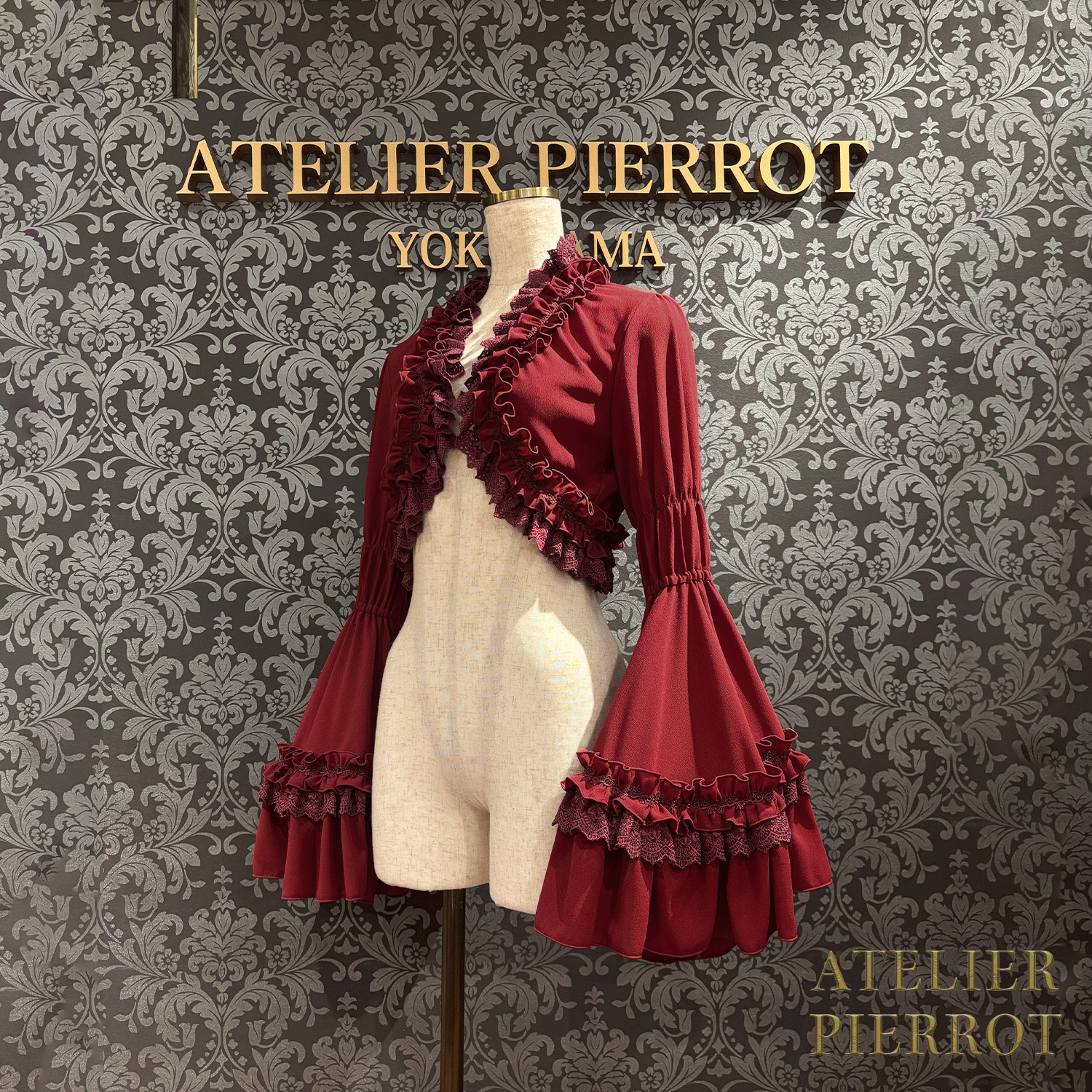 【ATELIER PIERROTPrincess Sleeve Bolero白/酒/海蓝色/黑