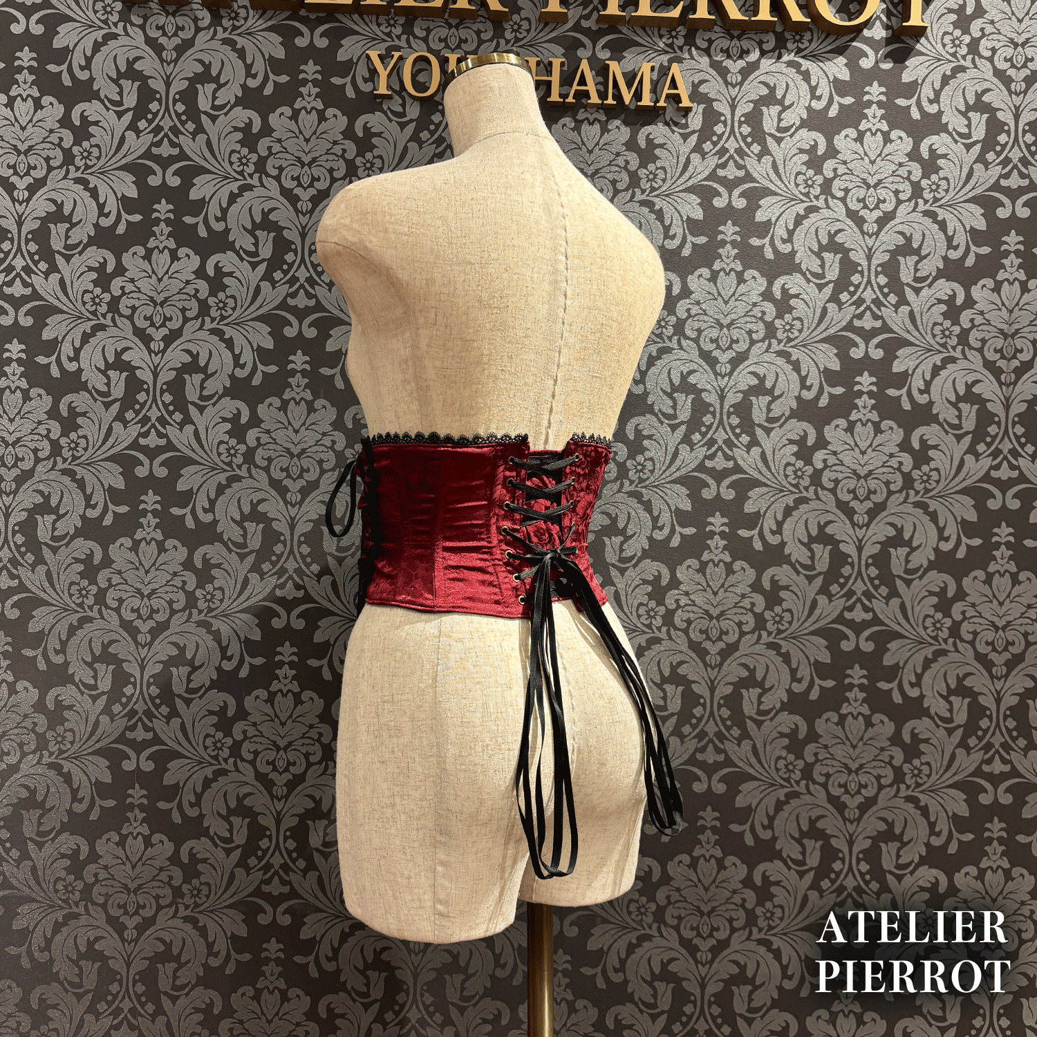 【ATELIER PIERROT】 Thorned Rose Corset ホワイト/ボルドー/パープル/ネイビー/ブラック×ホワイト/ブラック ★11月中旬〜下旬発売★
