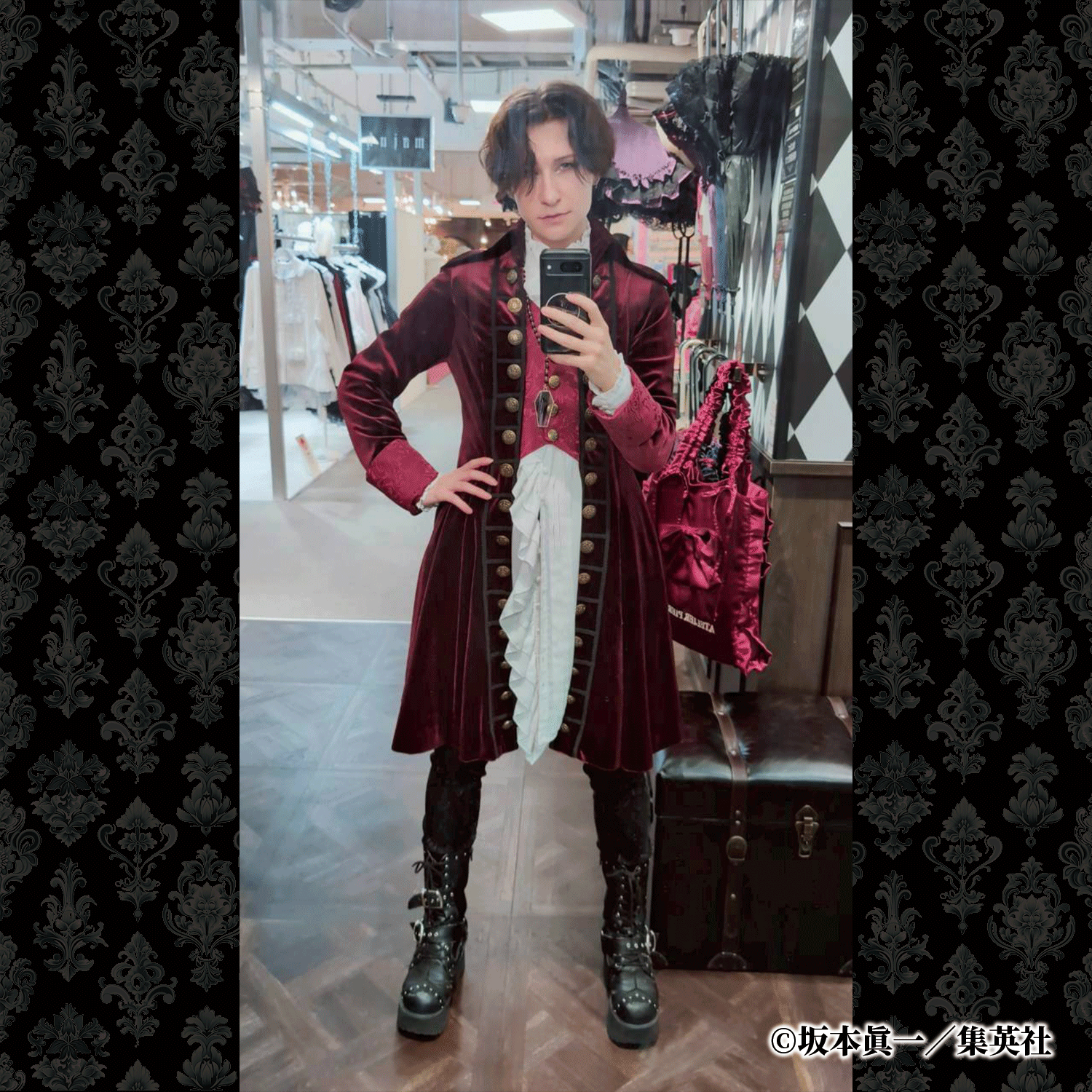 【ATELIER PIERROT】 「 イノサン 」 ロングジャケット 赤 ( 刺繍あり ) /青( 刺繍なし ) /黒 ( 刺繍なし )