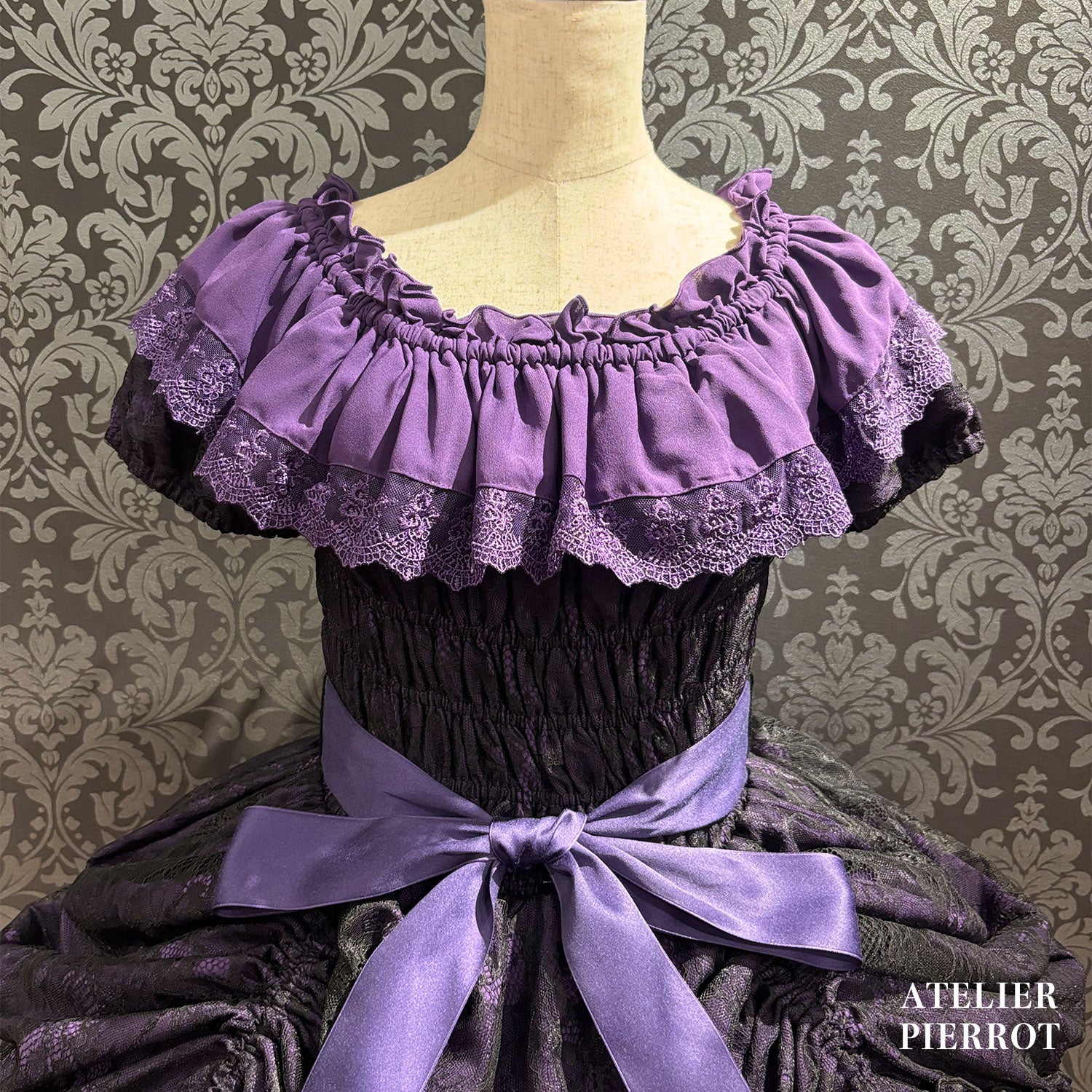 【ATELIER PIERROT】 Ruined Castle Dress 新色ホワイト/ボルドー/新色パープル/ネイビー/ホワイト×ブラック/ブラック