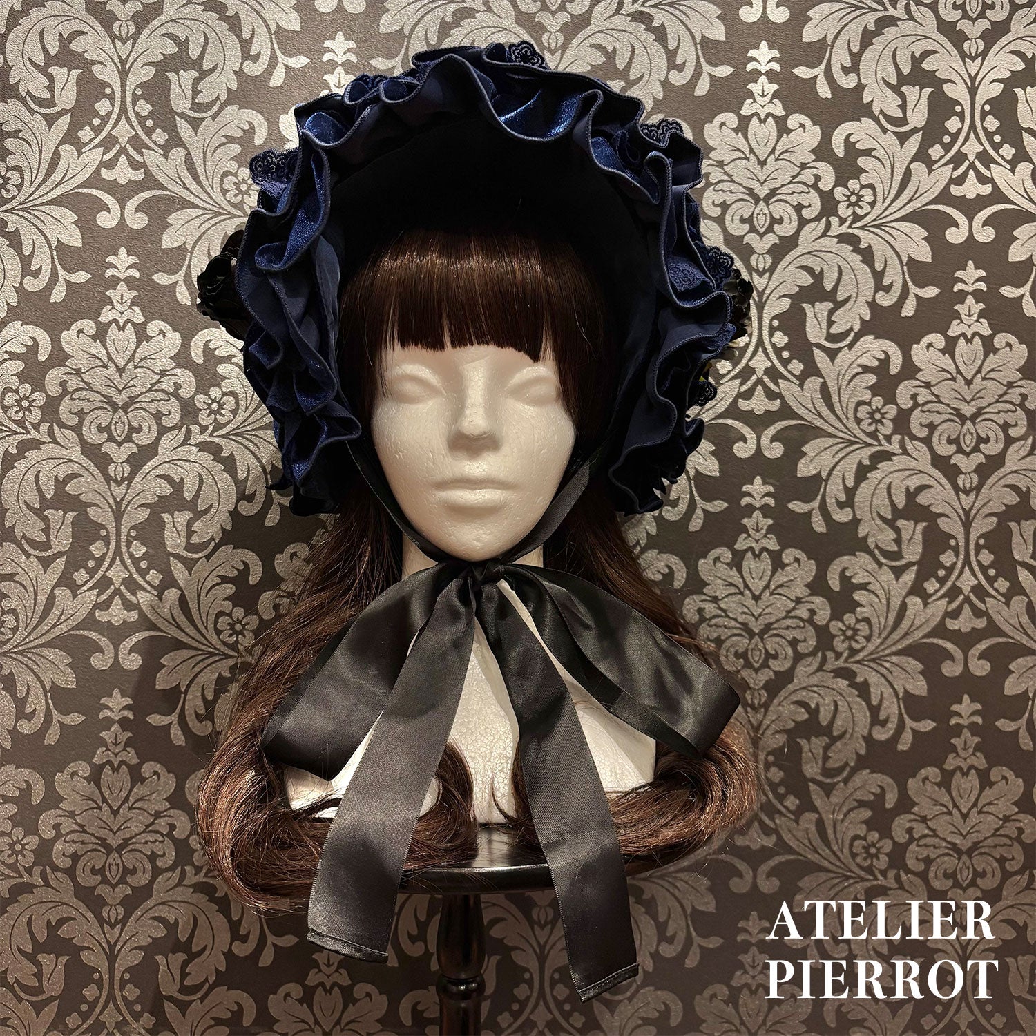 【ATELIER PIERROT】 Adenophora Grand Headdress Bordeaux/Marine/Schwarz★Von Anfang bis Mitte September entlassen★