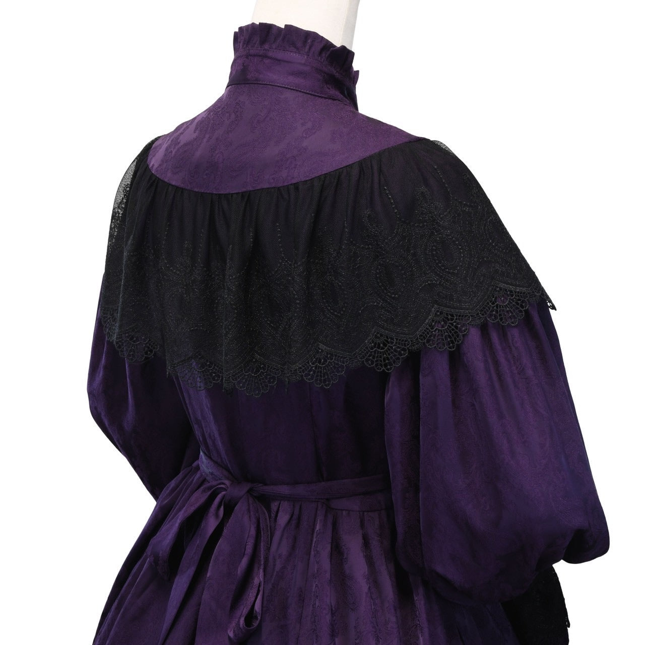 【Sheglit】シェグリット "Luisa"ジャガードレースドレス パープル(アトリエピエロ限定カラー)/ブラック